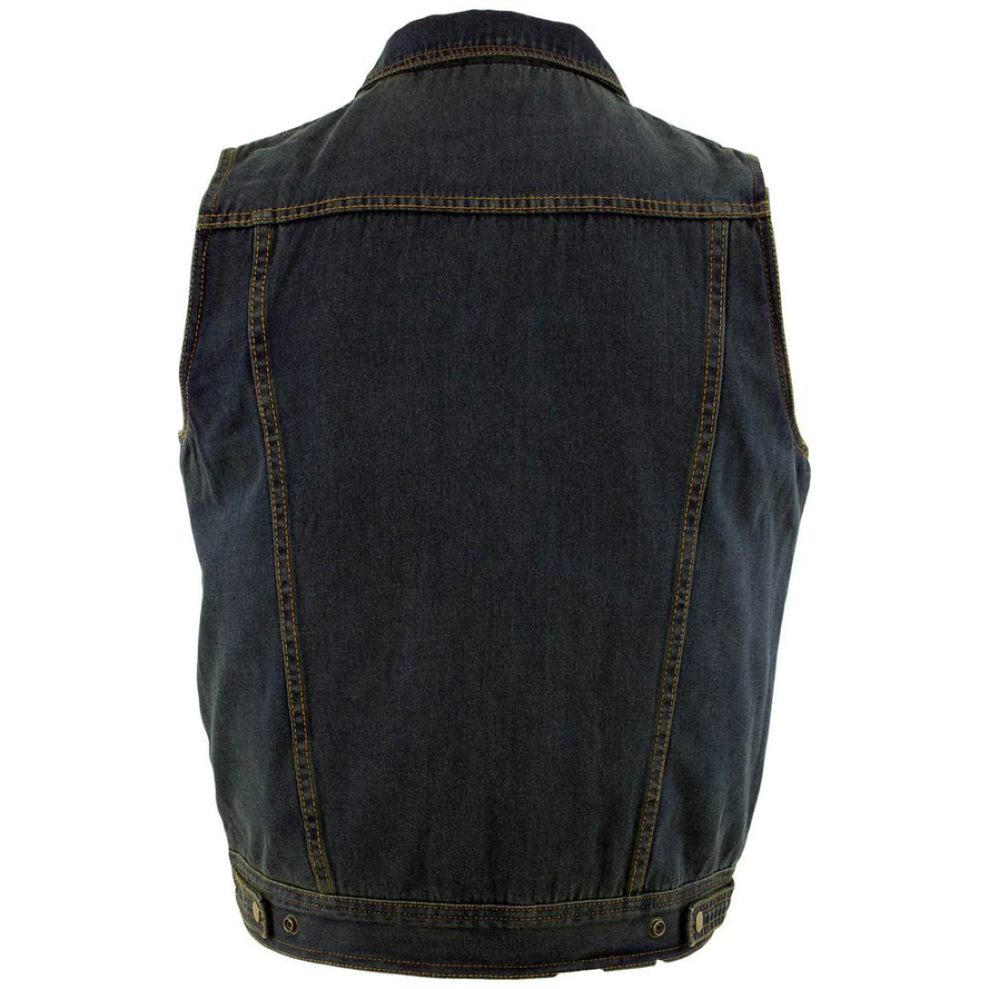 Milwaukee Leather Men's Outrider Blue Denim Motorcycle Rider Vest with Shirt Collar - MDM3080 8 Milwaukee Leather Men's Outrider Blue Denim Motorcycle Rider Vest with Shirt Collar - MDM3080