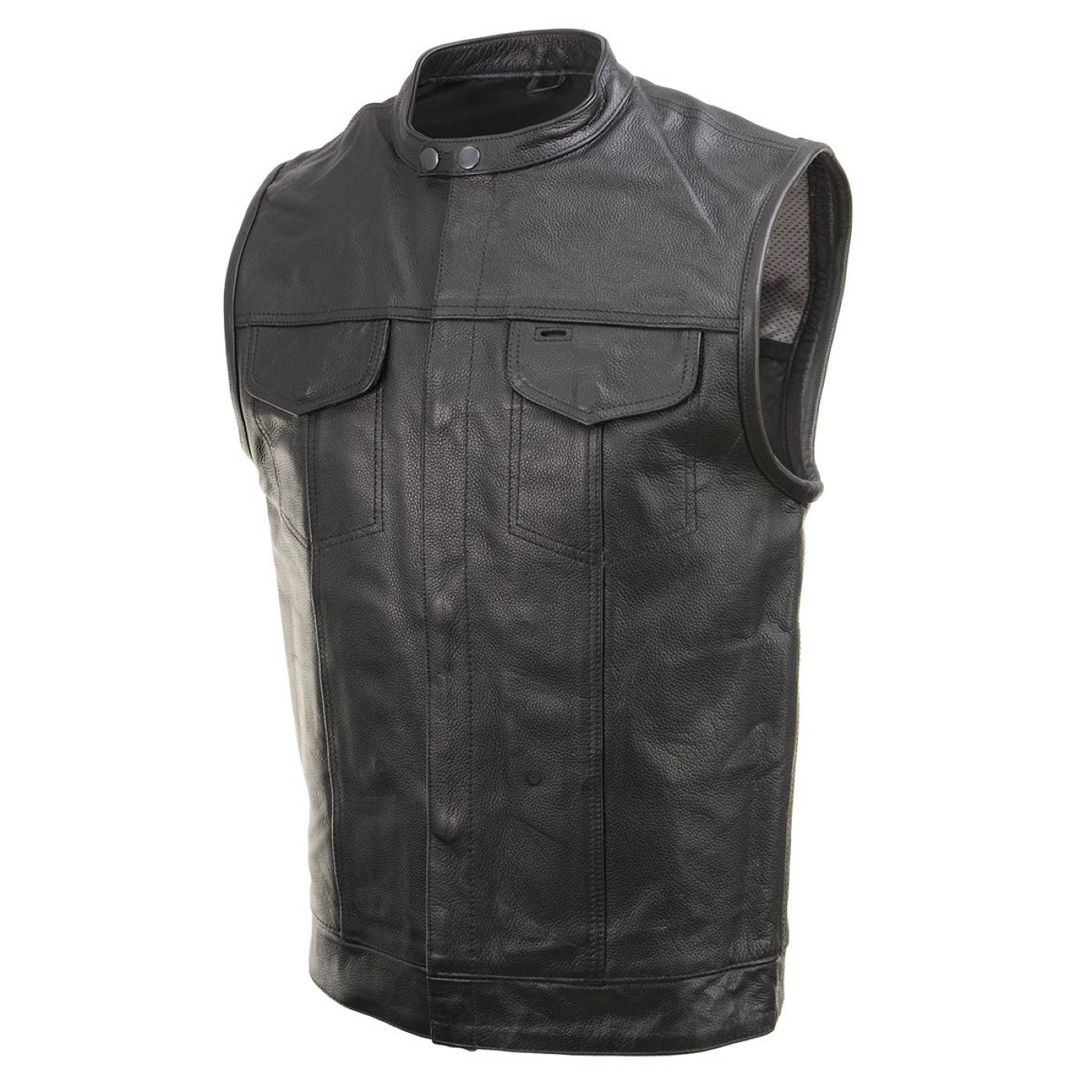 Milwaukee Leather Men's Quick Draw Black Cowhide Leather Motorcycle Vest - LKM3794 6 Milwaukee Leather Men's Quick Draw Black Cowhide Leather Motorcycle Vest - LKM3794