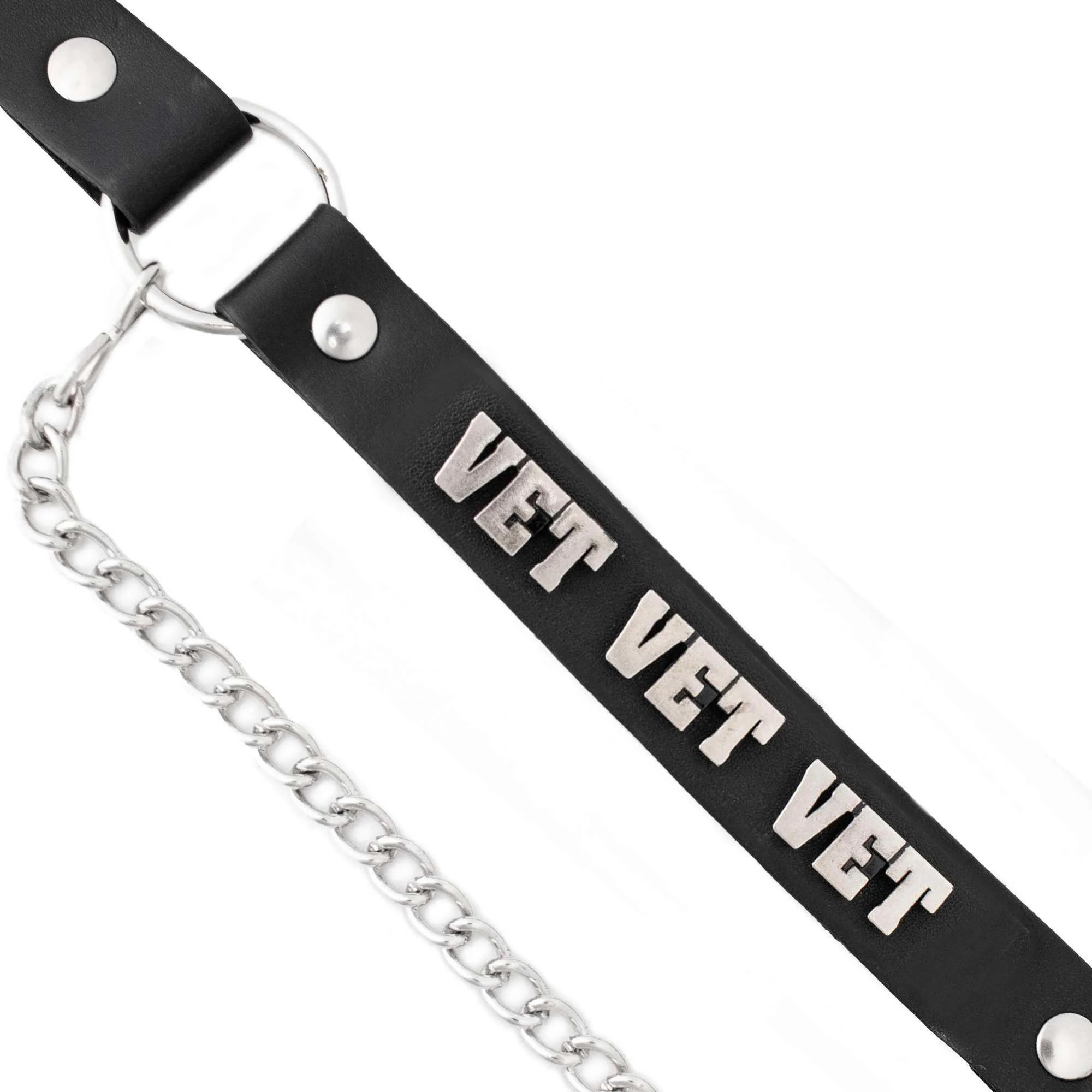 Milwaukee Leather Silver VET Emblem Boot Chain with Adjustable Strap - MLA3013 2 Milwaukee Leather Silver VET Emblem Boot Chain with Adjustable Strap - MLA3013