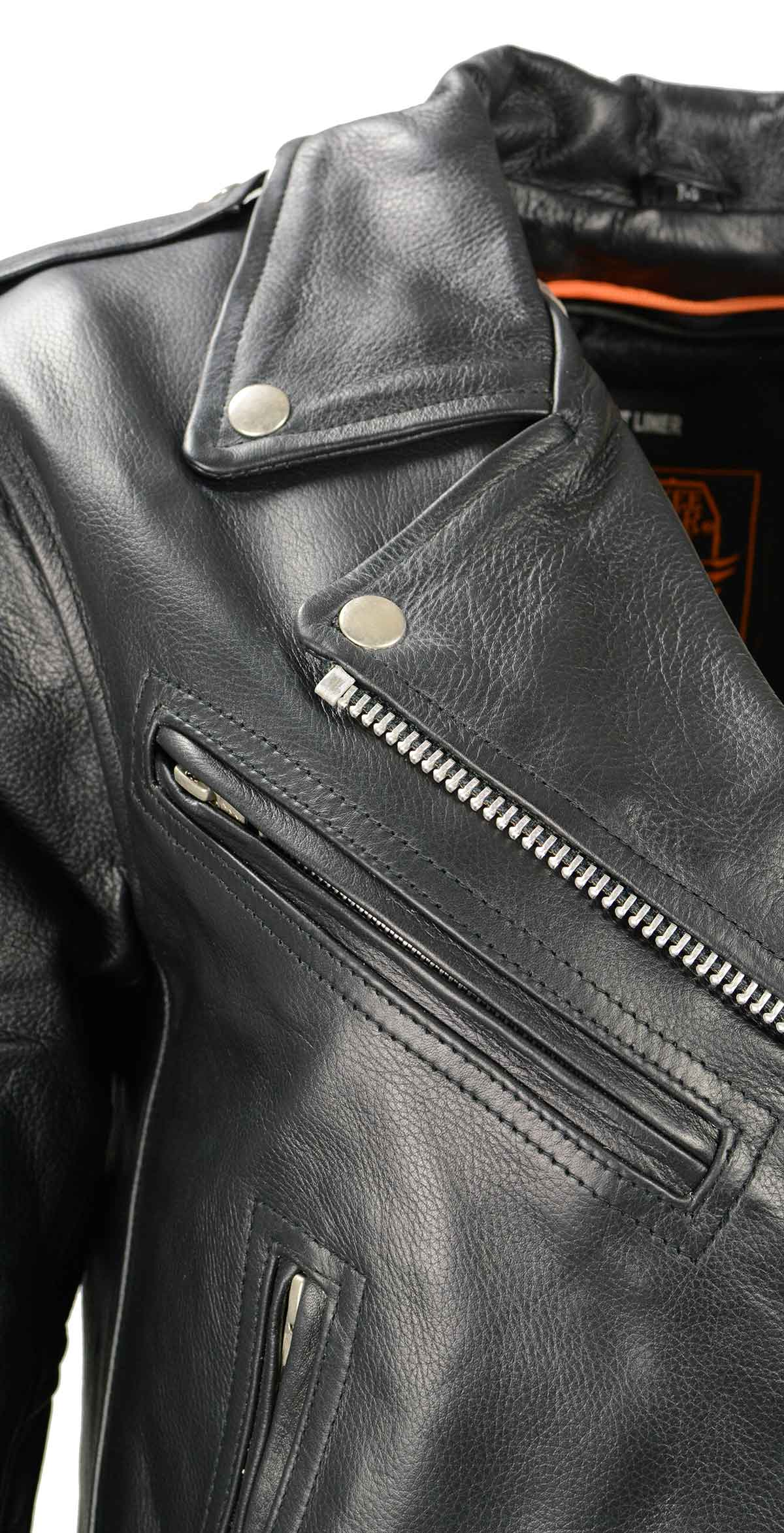 Milwaukee Leather LKL2701 Women's Classic Black Premium Leather Motorcycle Rider Jacket with Built-In Belt 8 Milwaukee Leather LKL2701 Women's Classic Black Premium Leather Motorcycle Rider Jacket with Built-In Belt