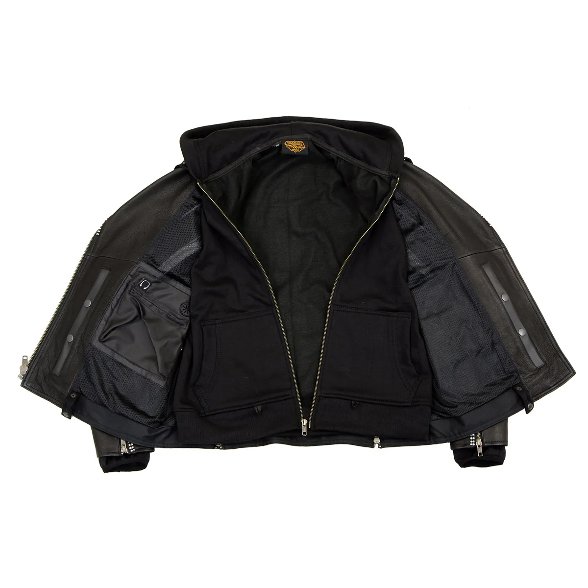 Milwaukee Leather MLL2503 Women's Black 'Bedazzled' Leather Moto Jacket with Hoodie 9 Milwaukee Leather MLL2503 Women's Black 'Bedazzled' Leather Moto Jacket with Hoodie