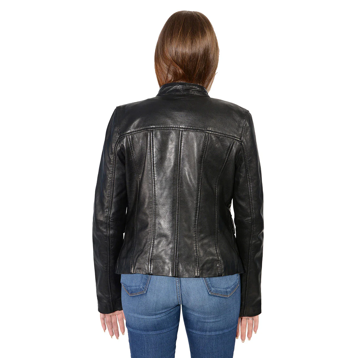 Milwaukee Leather SFL2825 Women's Snap Collar Black Lambskin Leather Jacket 4 Milwaukee Leather SFL2825 Women's Snap Collar Black Lambskin Leather Jacket