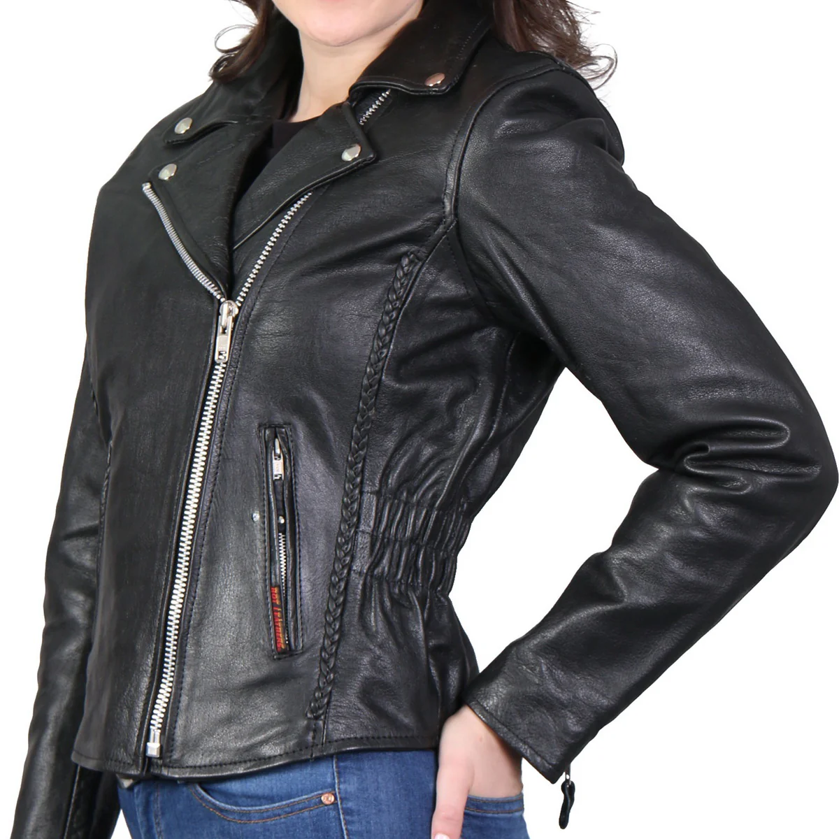 Hot Leathers JKL1009 Ladies Braided Motorcycle Leather Jacket 8 Hot Leathers JKL1009 Ladies Braided Motorcycle Leather Jacket