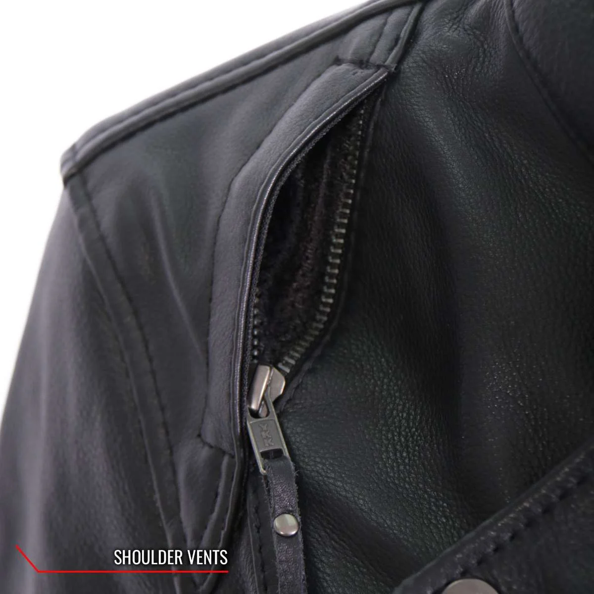 Hot Leathers JKL1032 Ladies Black Leather Jacket with Vented Side Snaps 10 Hot Leathers JKL1032 Ladies Black Leather Jacket with Vented Side Snaps