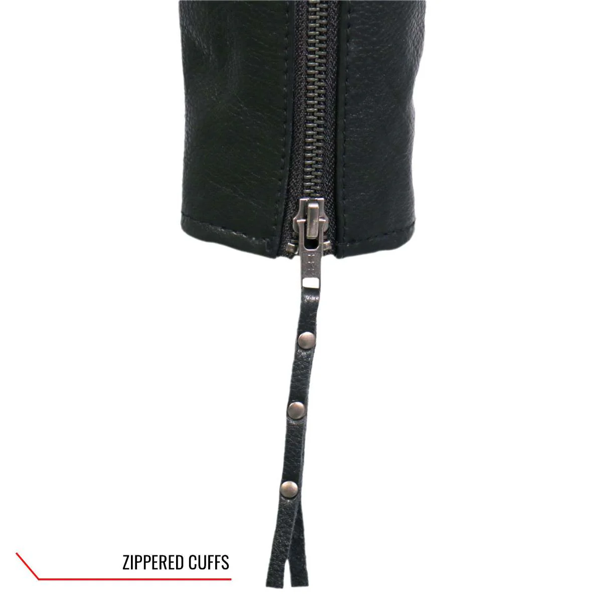 Hot Leathers JKL1032 Ladies Black Leather Jacket with Vented Side Snaps 11 Hot Leathers JKL1032 Ladies Black Leather Jacket with Vented Side Snaps