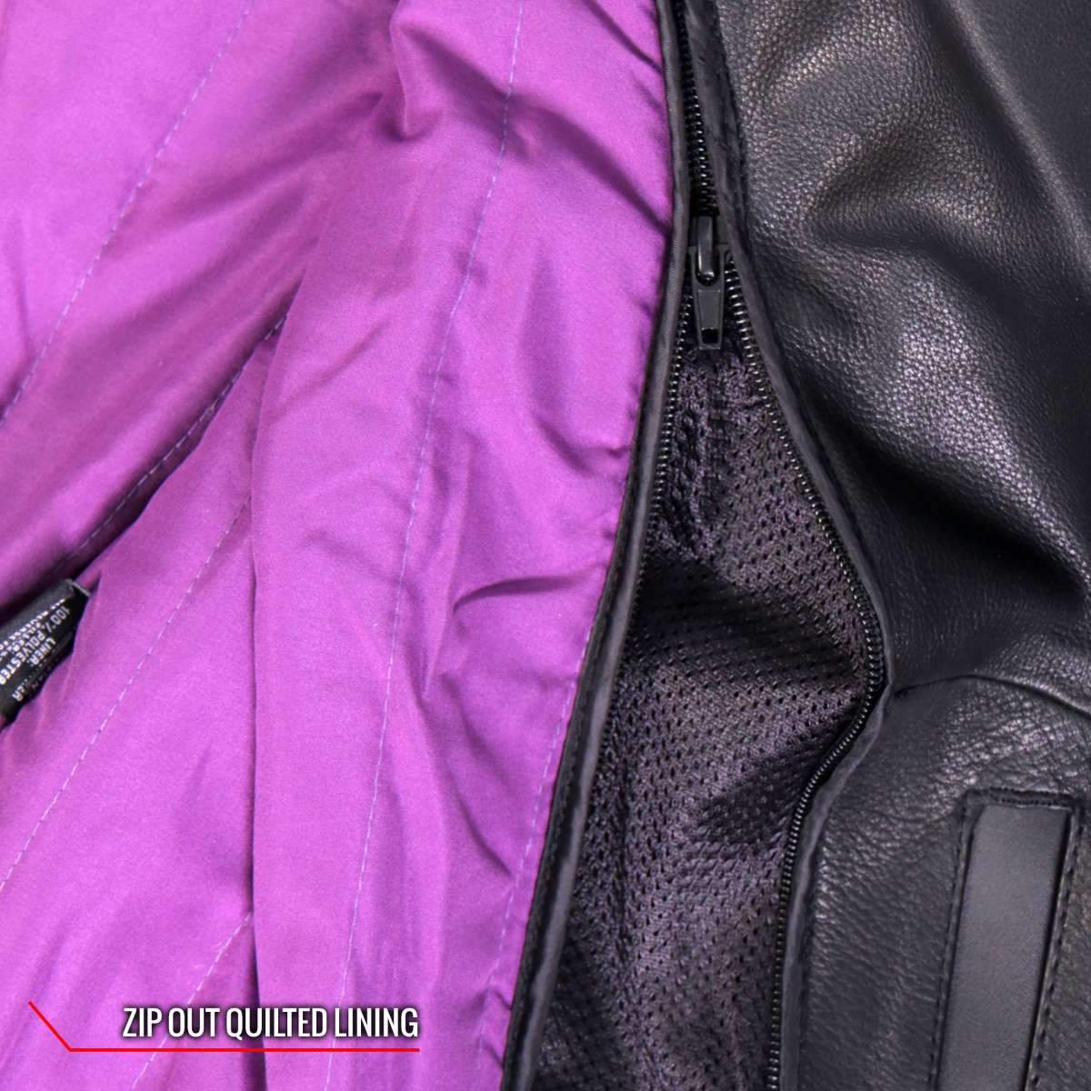 Hot Leathers JKL1032 Ladies Black Leather Jacket with Vented Side Snaps 12 Hot Leathers JKL1032 Ladies Black Leather Jacket with Vented Side Snaps