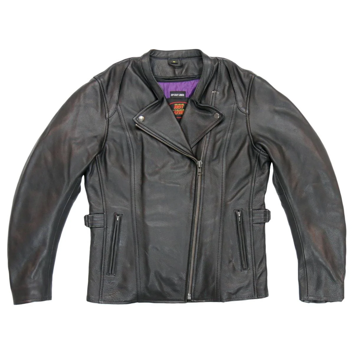 Hot Leathers JKL1032 Ladies Black Leather Jacket with Vented Side Snaps 13 Hot Leathers JKL1032 Ladies Black Leather Jacket with Vented Side Snaps