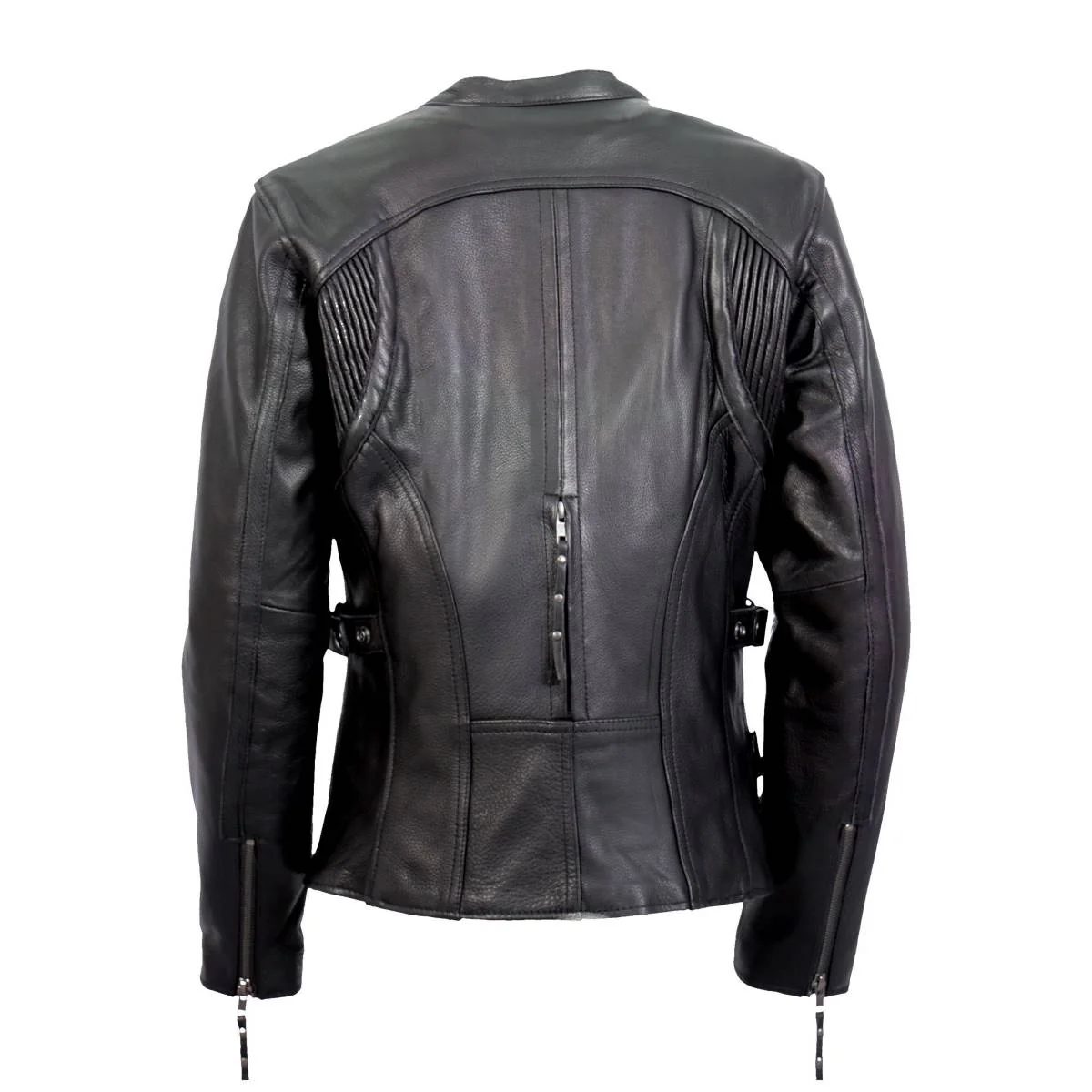 Hot Leathers JKL1032 Ladies Black Leather Jacket with Vented Side Snaps 3 Hot Leathers JKL1032 Ladies Black Leather Jacket with Vented Side Snaps