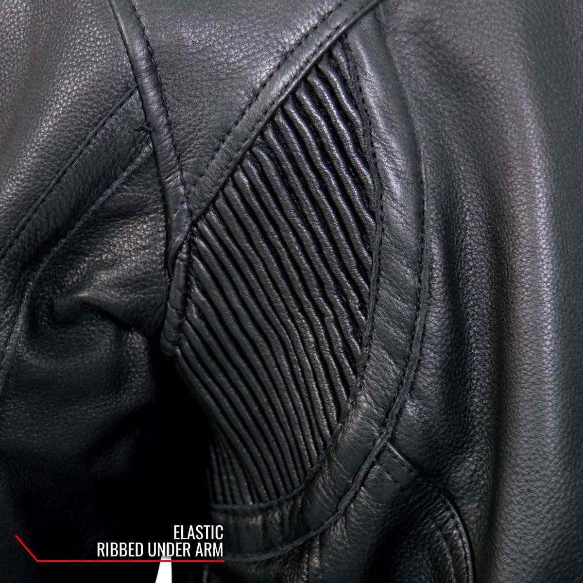 Hot Leathers JKL1032 Ladies Black Leather Jacket with Vented Side Snaps 8 Hot Leathers JKL1032 Ladies Black Leather Jacket with Vented Side Snaps