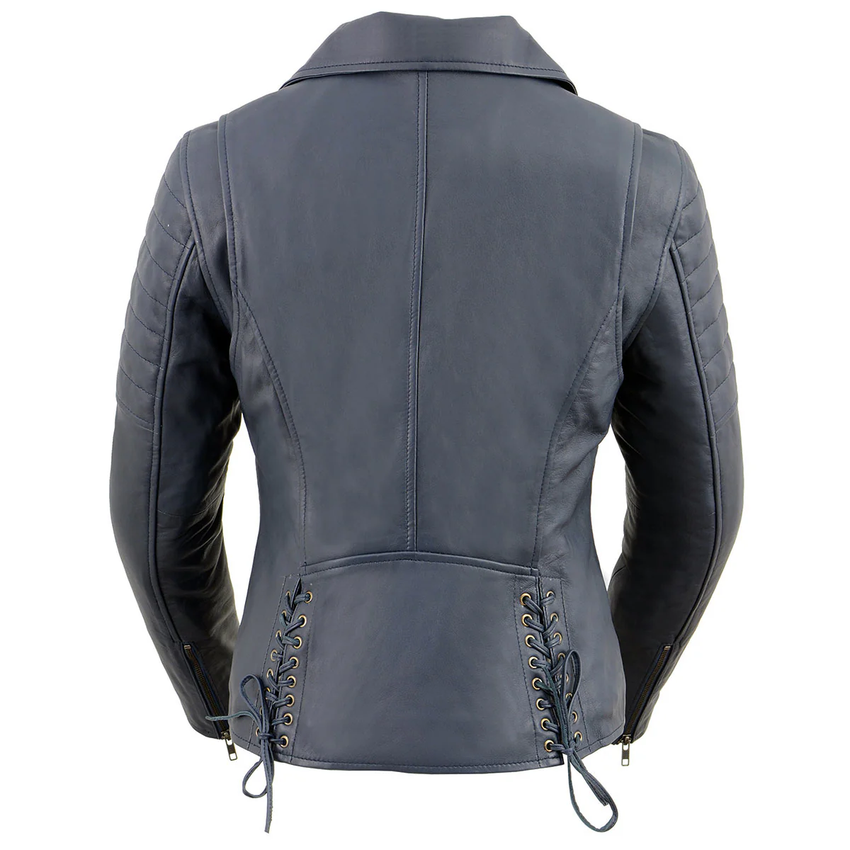 Milwaukee Leather Women's Duchess Blue Motorcycle Style Fashion Casual Leather Jacket SFL2870 2 Milwaukee Leather Women's Duchess Blue Motorcycle Style Fashion Casual Leather Jacket SFL2870