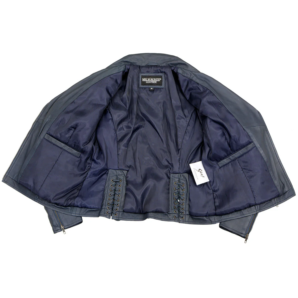 Milwaukee Leather Women's Duchess Blue Motorcycle Style Fashion Casual Leather Jacket SFL2870 5 Milwaukee Leather Women's Duchess Blue Motorcycle Style Fashion Casual Leather Jacket SFL2870