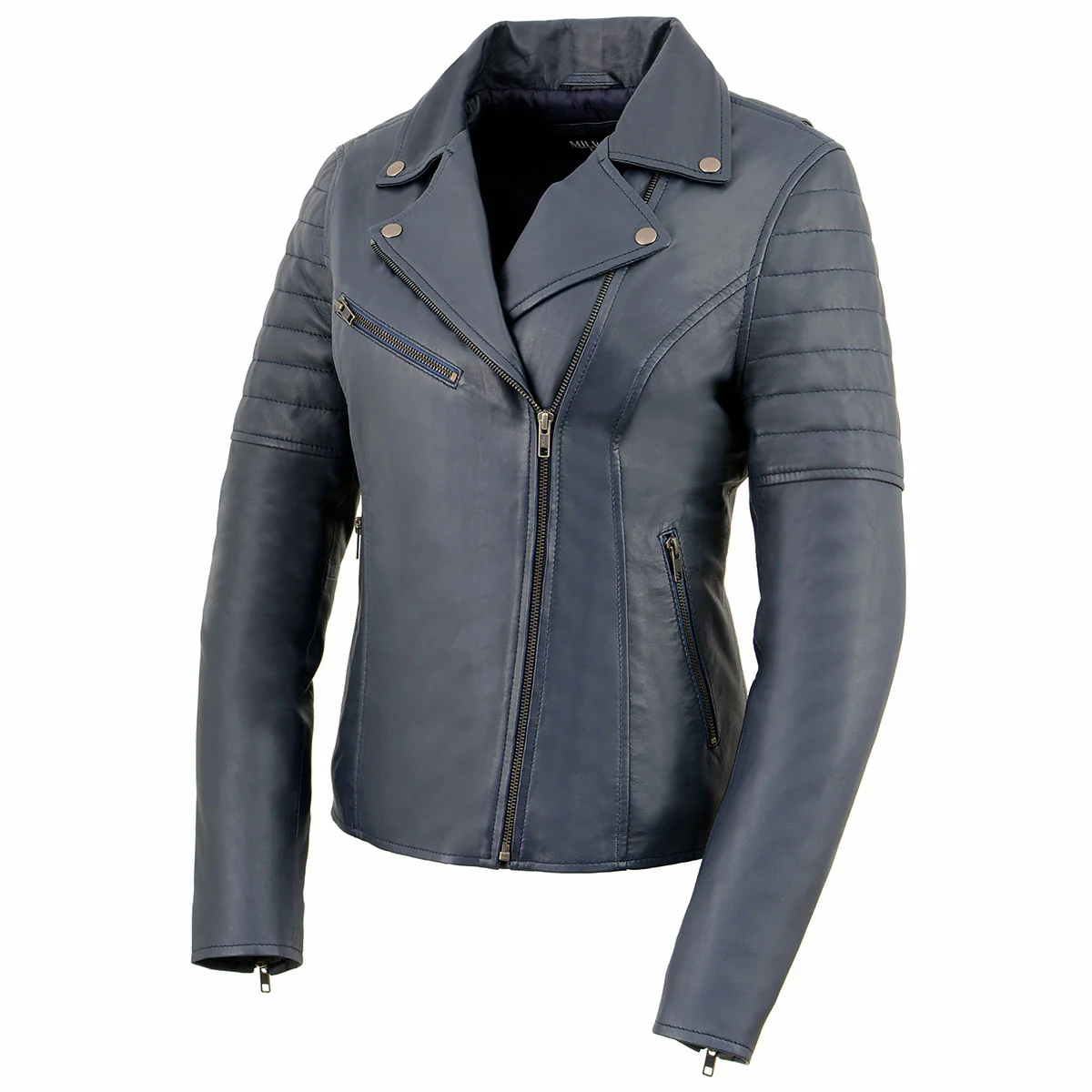 Milwaukee Leather Women's Duchess Blue Motorcycle Style Fashion Casual Leather Jacket SFL2870 6 Milwaukee Leather Women's Duchess Blue Motorcycle Style Fashion Casual Leather Jacket SFL2870