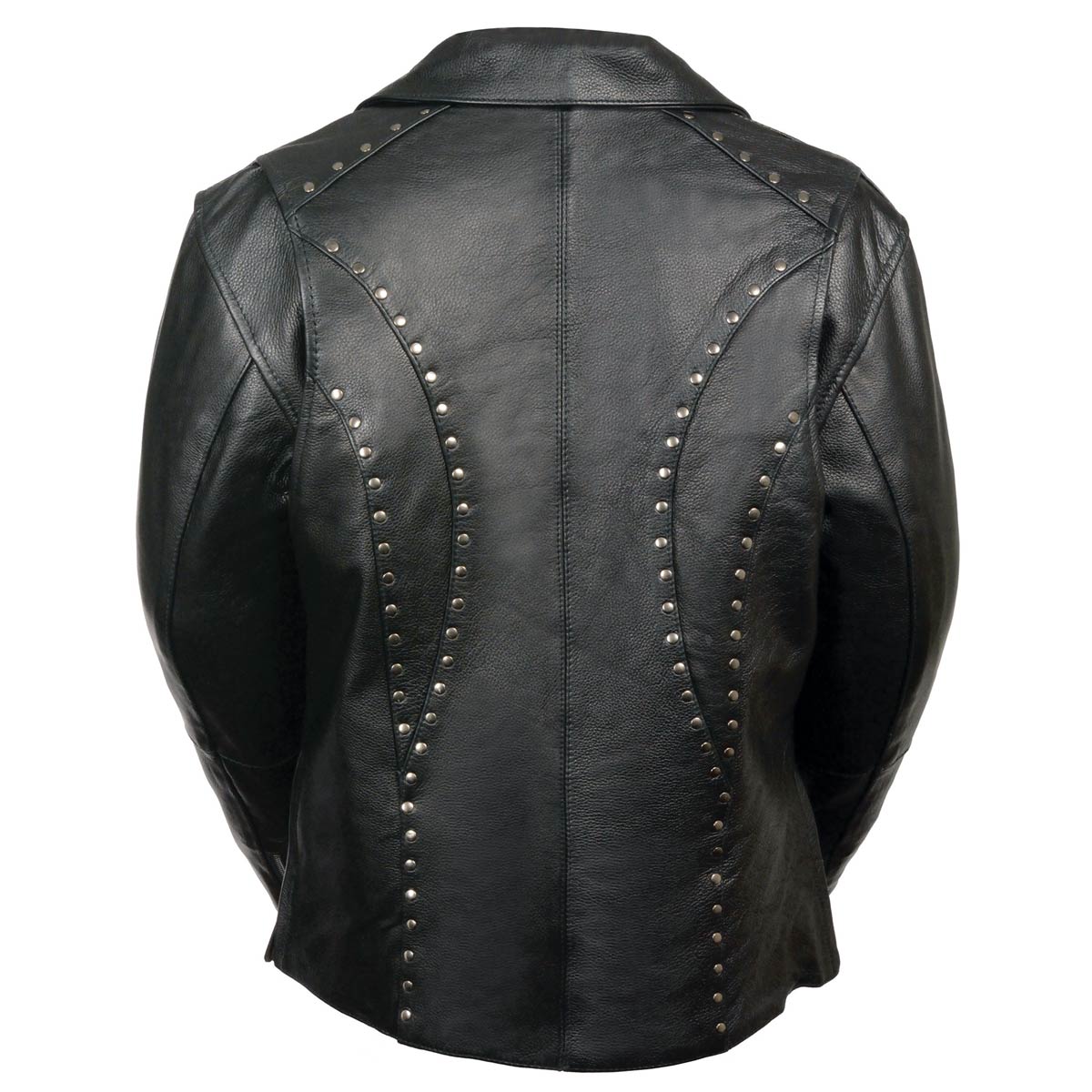 Milwaukee Leather ML1948 Women's Classic Riveted Motorcycle Black Leather Jacket 2 Milwaukee Leather ML1948 Women's Classic Riveted Motorcycle Black Leather Jacket