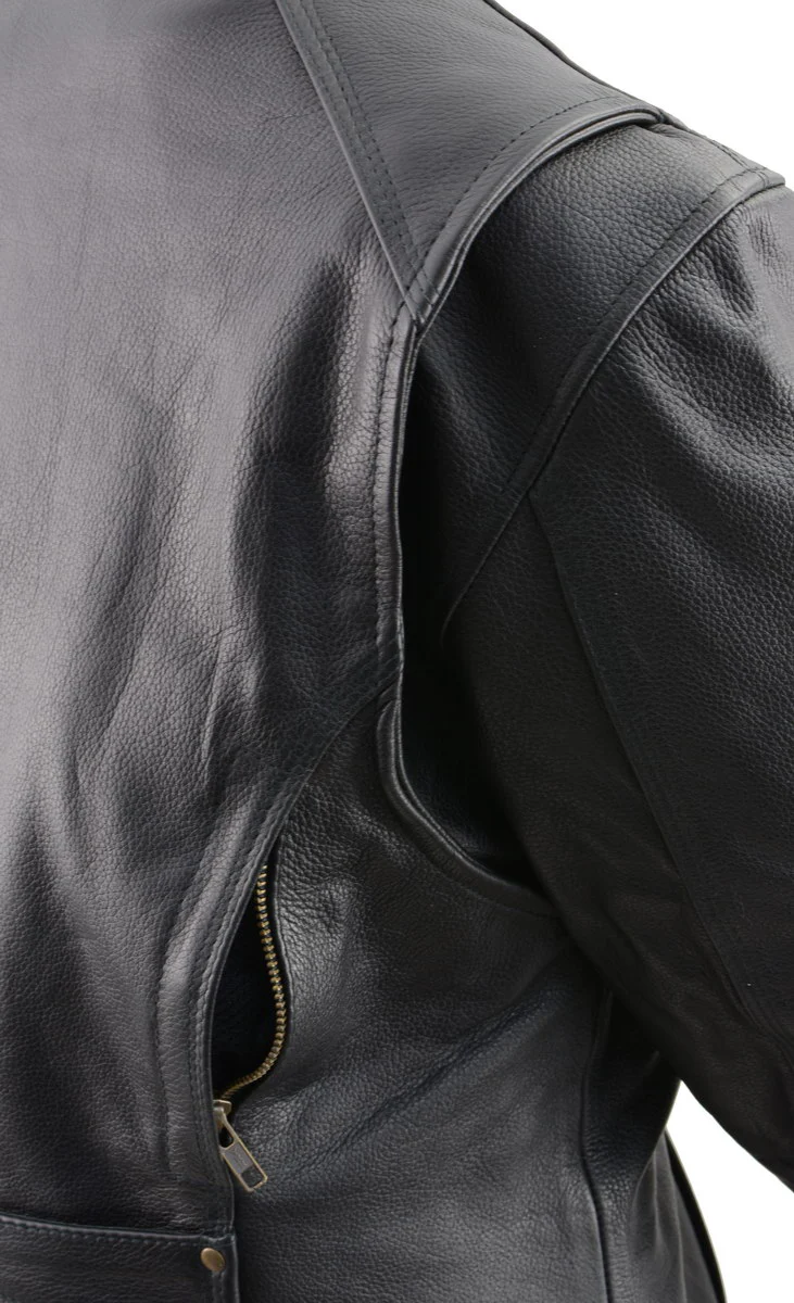 Milwaukee Leather ML8065 Women’s Long Premium Black Leather Jacket 5 Milwaukee Leather ML8065 Women’s Long Premium Black Leather Jacket