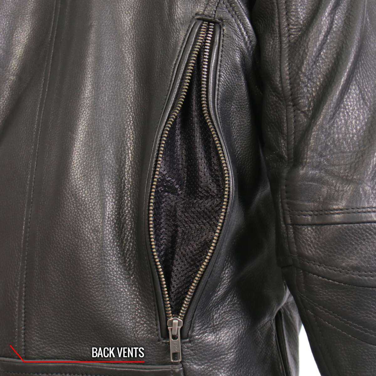 Hot Leathers JKL1034 Ladies Black Leather MC Jacket with Plaid Flannel Lining 10 Hot Leathers JKL1034 Ladies Black Leather MC Jacket with Plaid Flannel Lining