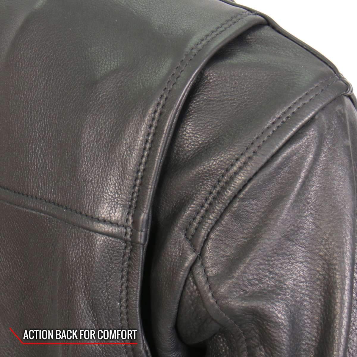 Hot Leathers JKL1034 Ladies Black Leather MC Jacket with Plaid Flannel Lining 11 Hot Leathers JKL1034 Ladies Black Leather MC Jacket with Plaid Flannel Lining