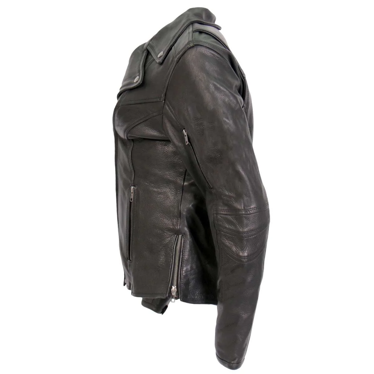 Hot Leathers JKL1034 Ladies Black Leather MC Jacket with Plaid Flannel Lining 2 Hot Leathers JKL1034 Ladies Black Leather MC Jacket with Plaid Flannel Lining
