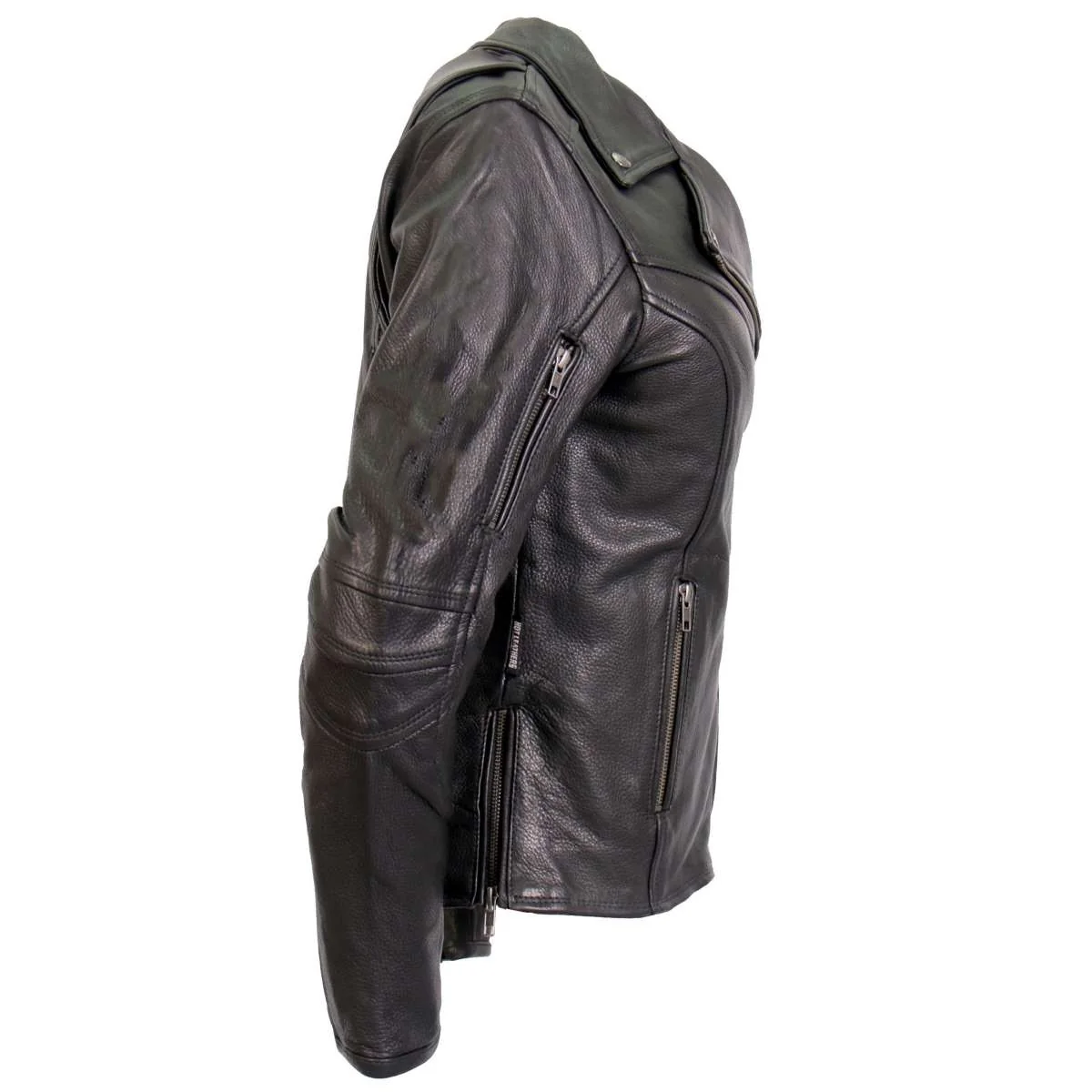 Hot Leathers JKL1034 Ladies Black Leather MC Jacket with Plaid Flannel Lining 4 Hot Leathers JKL1034 Ladies Black Leather MC Jacket with Plaid Flannel Lining