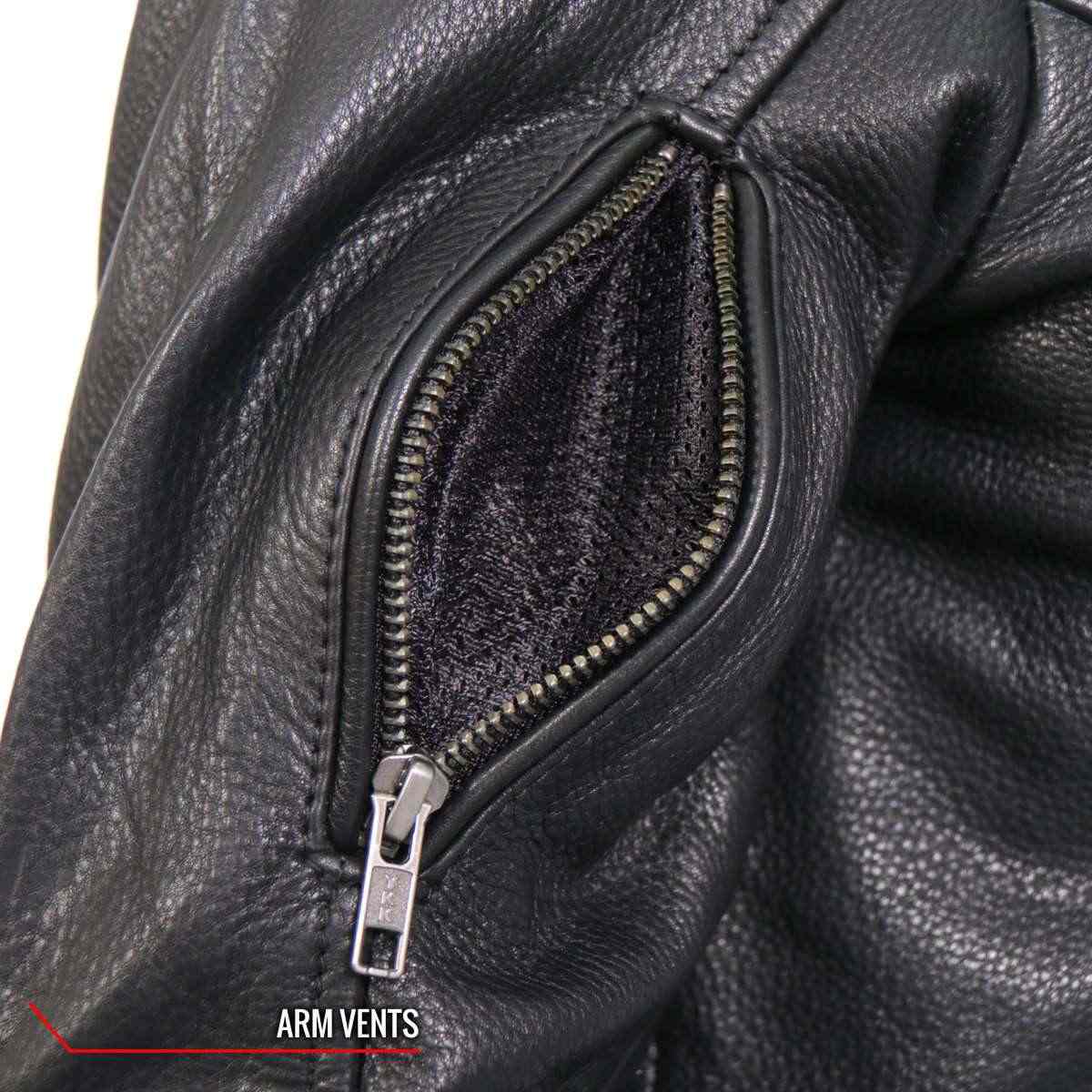 Hot Leathers JKL1034 Ladies Black Leather MC Jacket with Plaid Flannel Lining 8 Hot Leathers JKL1034 Ladies Black Leather MC Jacket with Plaid Flannel Lining
