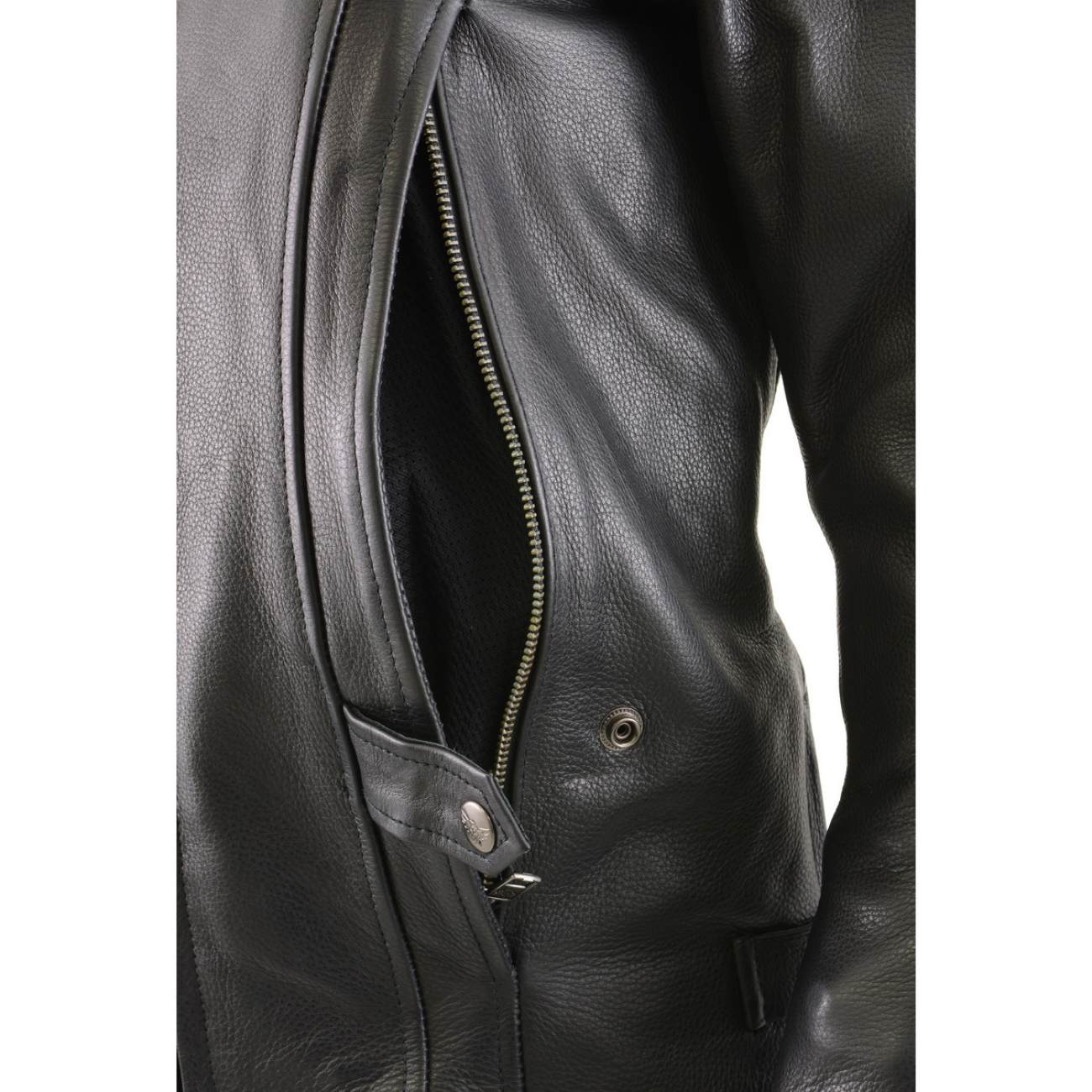 Milwaukee Leather MLL2530 Women's Vented Black Leather Scooter Jacket 10 Milwaukee Leather MLL2530 Women's Vented Black Leather Scooter Jacket