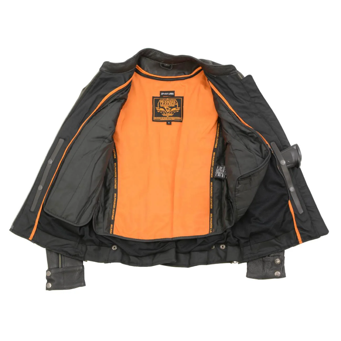 Milwaukee Leather MLL2530 Women's Vented Black Leather Scooter Jacket 4 Milwaukee Leather MLL2530 Women's Vented Black Leather Scooter Jacket