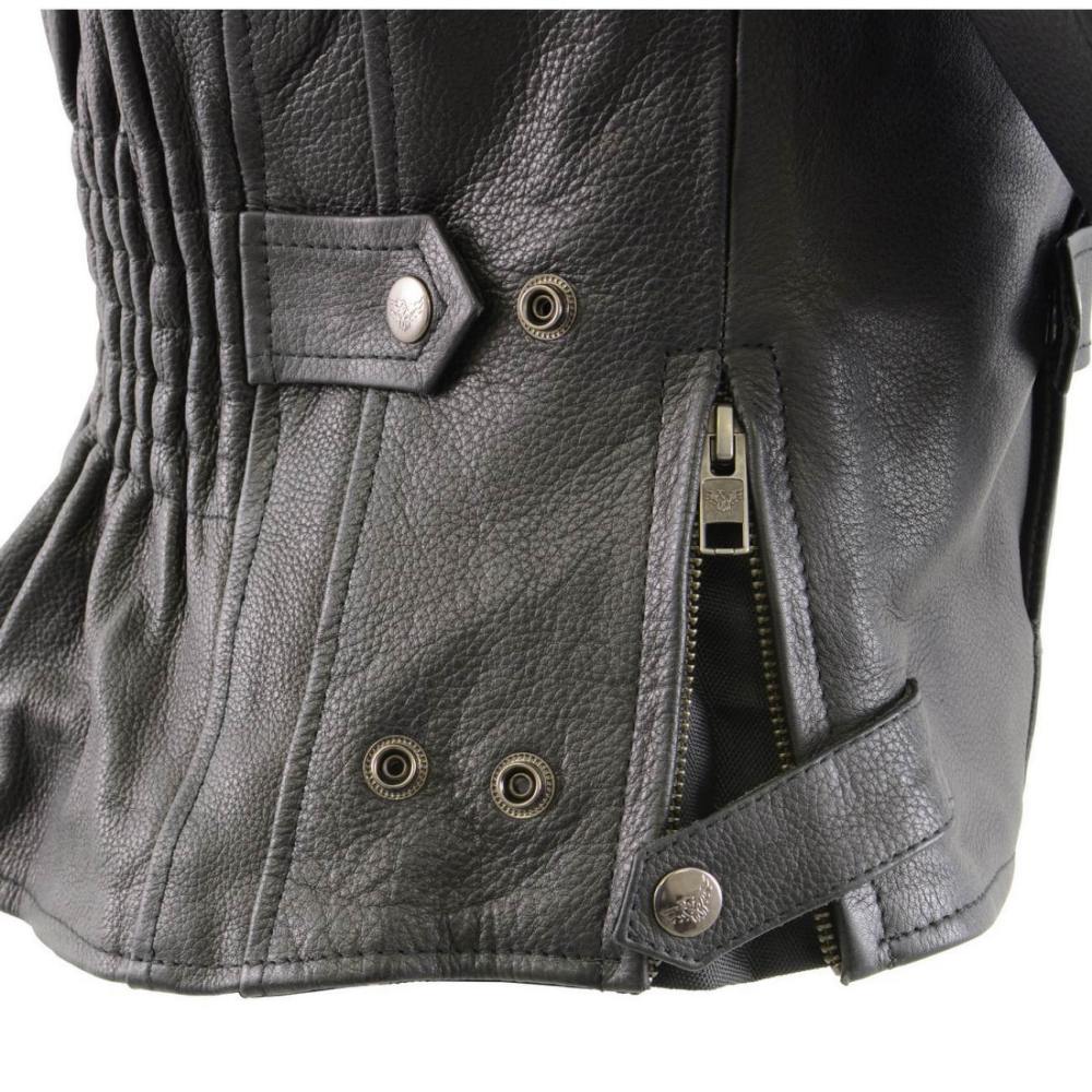 Milwaukee Leather MLL2530 Women's Vented Black Leather Scooter Jacket 9 Milwaukee Leather MLL2530 Women's Vented Black Leather Scooter Jacket