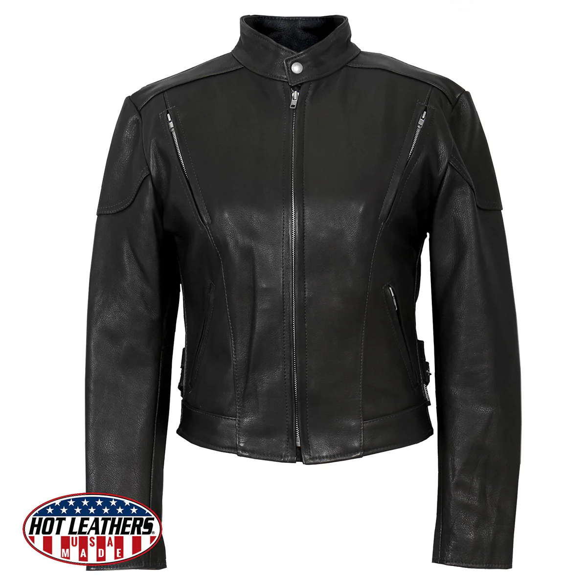 Hot Leathers JKL5001 USA Made Ladies Vented Black Leather Jacket 11 Hot Leathers JKL5001 USA Made Ladies Vented Black Leather Jacket