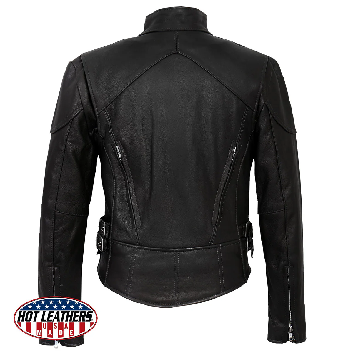 Hot Leathers JKL5001 USA Made Ladies Vented Black Leather Jacket 2 Hot Leathers JKL5001 USA Made Ladies Vented Black Leather Jacket