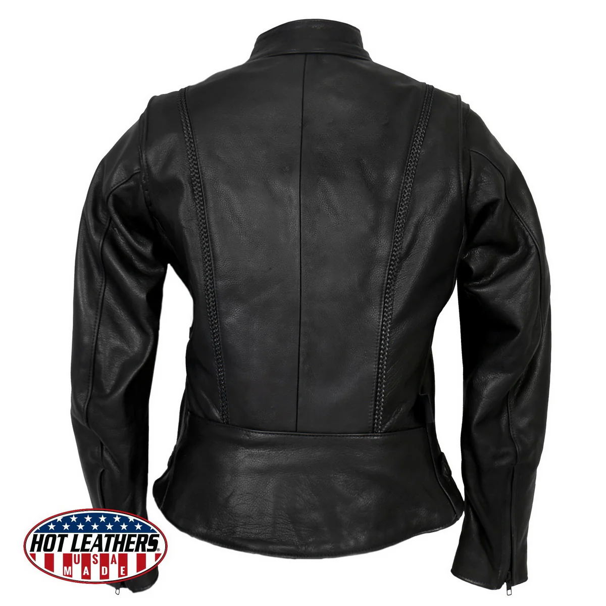 Hot Leathers JKL5002 USA Made Ladies Clean Cut Black Leather Jacket 2 Hot Leathers JKL5002 USA Made Ladies Clean Cut Black Leather Jacket