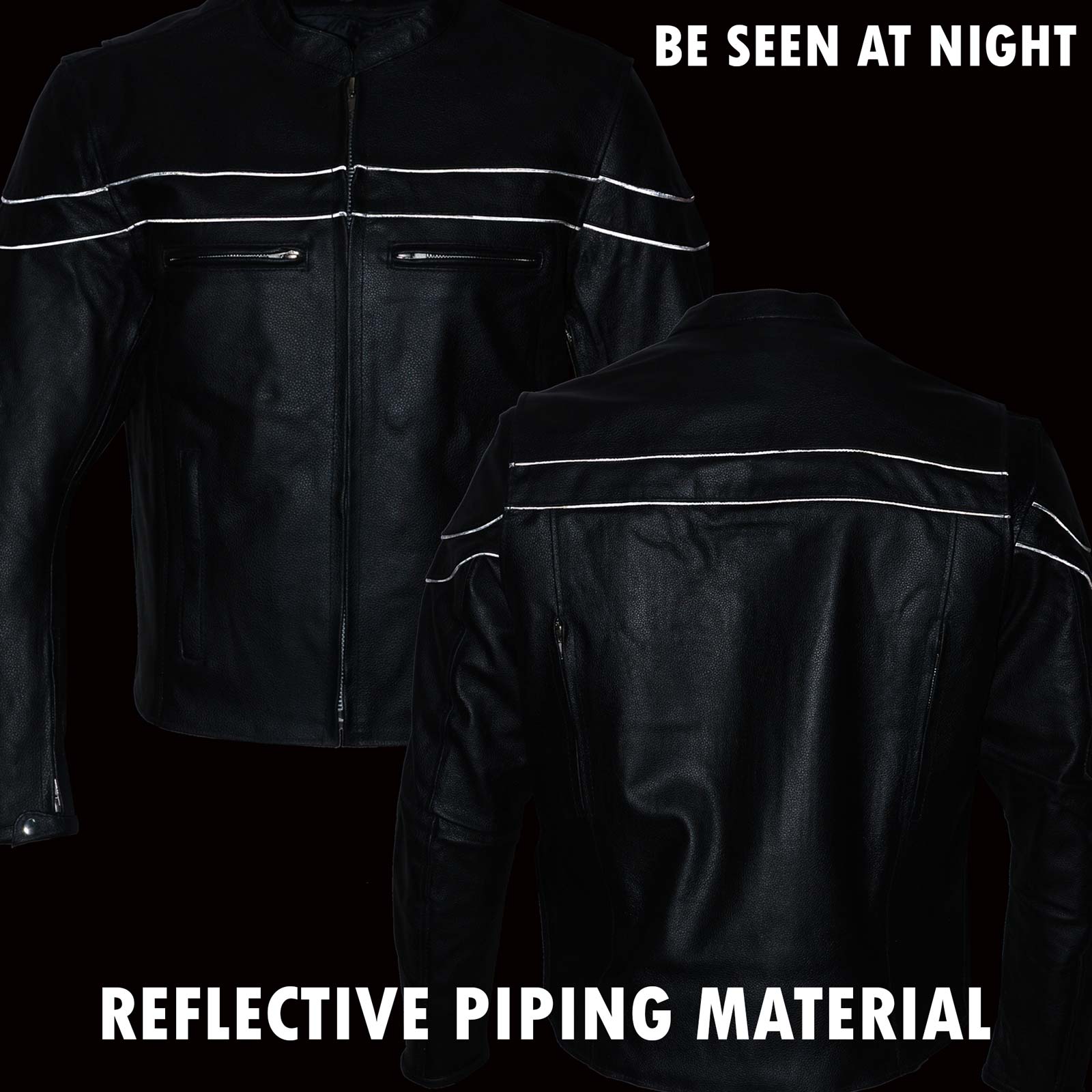 Event Leather EL1408 Men's Black Sporty Scooter Crossover Motorcycle Leather Jacket - Motorcycle Riding Jackets 6 Event Leather EL1408 Men's Black Sporty Scooter Crossover Motorcycle Leather Jacket - Motorcycle Riding Jackets
