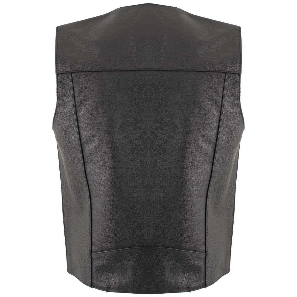 USA Leather 1201 Men's Black 'Club Style' Classic Original Leather Vest 4 USA Leather 1201 Men's Black 'Club Style' Classic Original Leather Vest