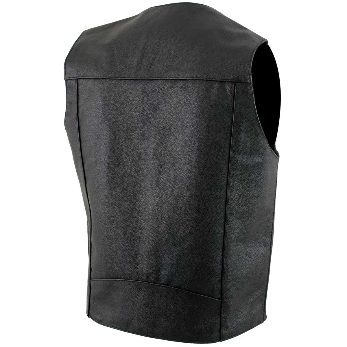 USA Leather 1201 Men's Black 'Club Style' Classic Original Leather Vest 8 USA Leather 1201 Men's Black 'Club Style' Classic Original Leather Vest