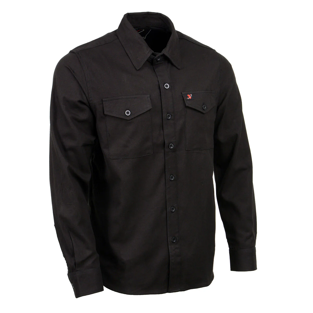 Milwaukee Leather MNG11655 Men's Solid Black Long Sleeve Cotton Flannel Shirt 1 Milwaukee Leather MNG11655 Men's Solid Black Long Sleeve Cotton Flannel Shirt
