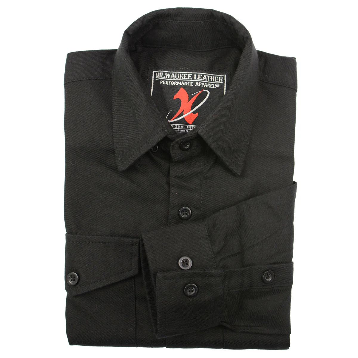 Milwaukee Leather MNG11655 Men's Solid Black Long Sleeve Cotton Flannel Shirt 7 Milwaukee Leather MNG11655 Men's Solid Black Long Sleeve Cotton Flannel Shirt