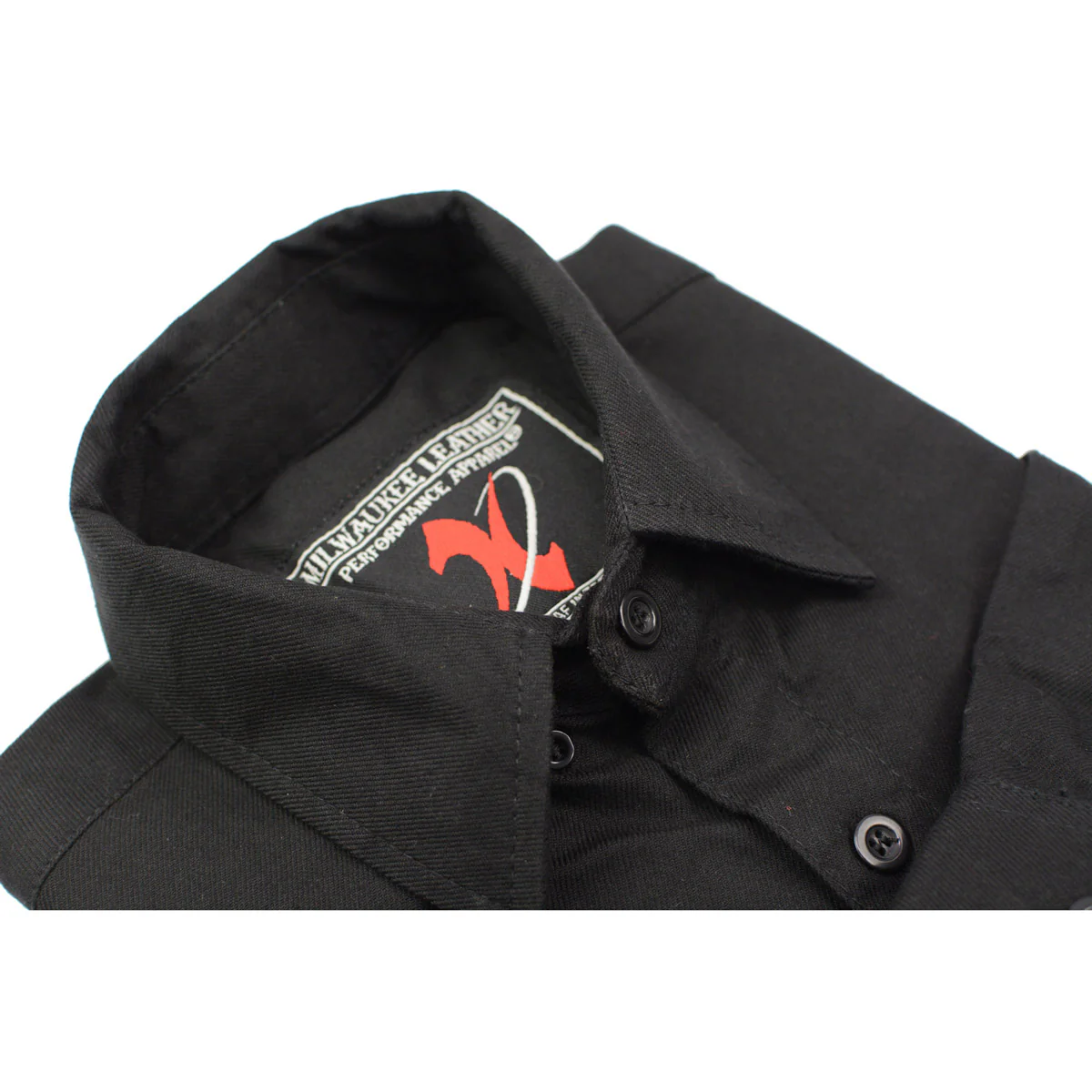 Milwaukee Leather MNG11655 Men's Solid Black Long Sleeve Cotton Flannel Shirt 8 Milwaukee Leather MNG11655 Men's Solid Black Long Sleeve Cotton Flannel Shirt