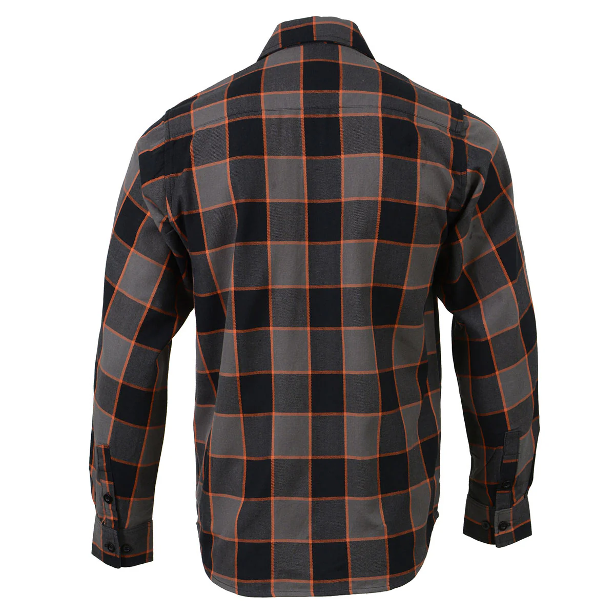 Milwaukee Leather MNG11648 Men's Grey with Brown and Orange Long Sleeve Cotton Flannel Shirt 2 Milwaukee Leather MNG11648 Men's Grey with Brown and Orange Long Sleeve Cotton Flannel Shirt