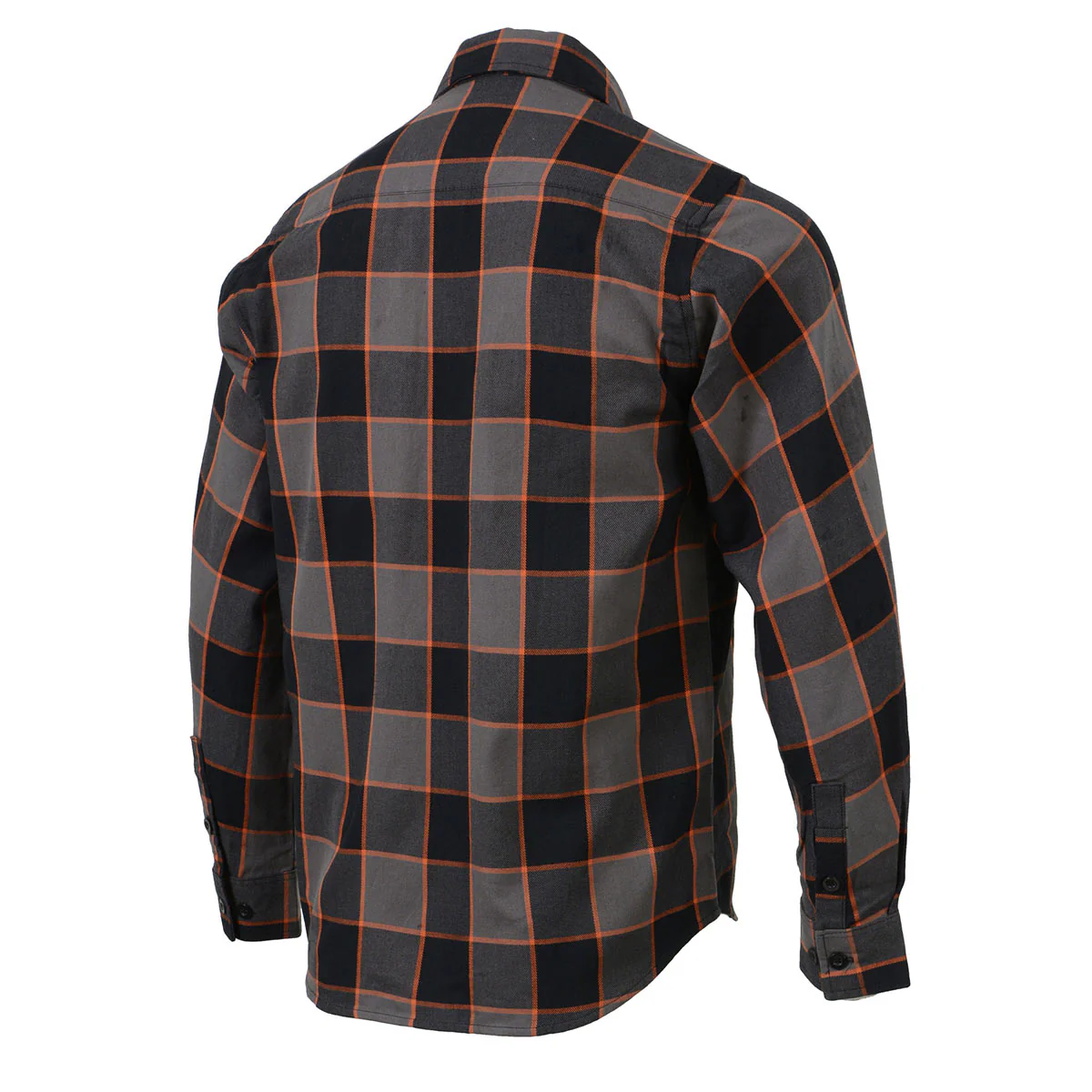 Milwaukee Leather MNG11648 Men's Grey with Brown and Orange Long Sleeve Cotton Flannel Shirt 7 Milwaukee Leather MNG11648 Men's Grey with Brown and Orange Long Sleeve Cotton Flannel Shirt