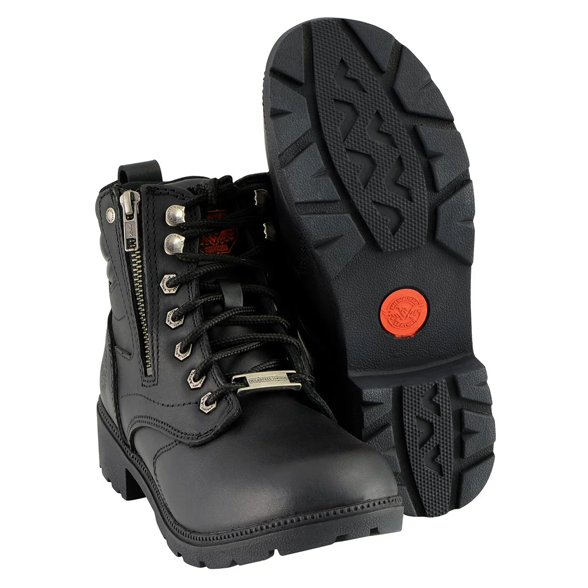 Milwaukee Leather MBL9320W Women's Black Premium Leather Wide-Width Lace-Up Motorcycle Rider Boots 2 Milwaukee Leather MBL9320W Women's Black Premium Leather Wide-Width Lace-Up Motorcycle Rider Boots