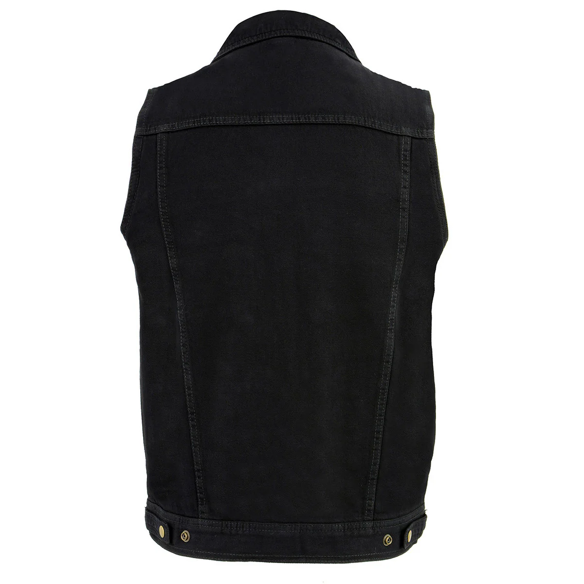 Milwaukee Leather DM1331 Men's Black Denim Motorcycle Biker Riders Vest w/ Shirt Style Collar 8 Milwaukee Leather DM1331 Men's Black Denim Motorcycle Biker Riders Vest w/ Shirt Style Collar