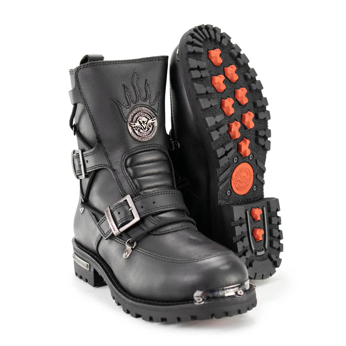 Milwaukee Leather MBM9076 Men’s Black Tactical Logger Leather Boots with Buckle Enhancement 4 Milwaukee Leather MBM9076 Men’s Black Tactical Logger Leather Boots with Buckle Enhancement