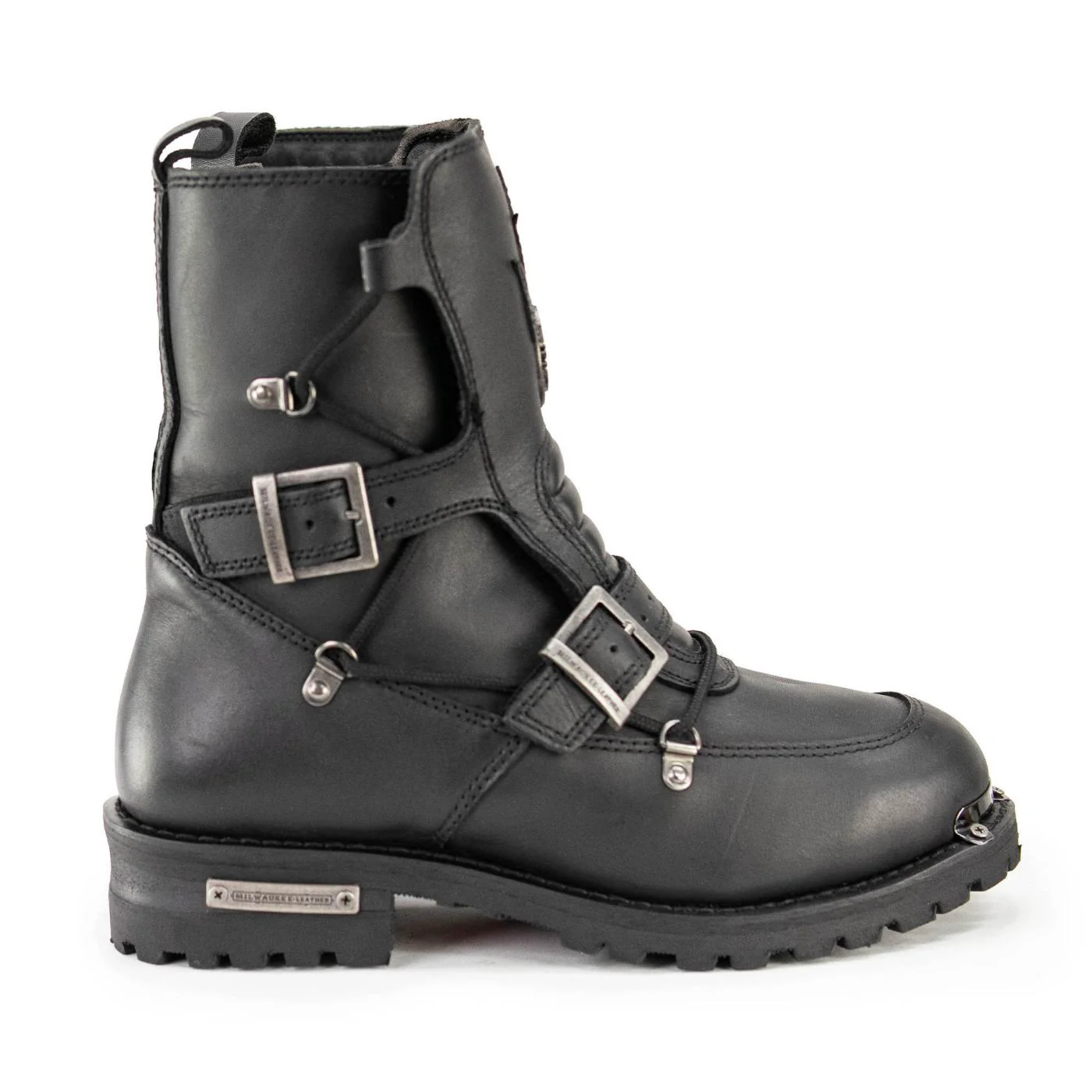Milwaukee Leather MBM9076 Men’s Black Tactical Logger Leather Boots with Buckle Enhancement 5 Milwaukee Leather MBM9076 Men’s Black Tactical Logger Leather Boots with Buckle Enhancement