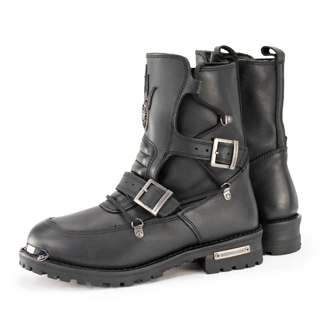 Milwaukee Leather MBM9076 Men’s Black Tactical Logger Leather Boots with Buckle Enhancement 7 Milwaukee Leather MBM9076 Men’s Black Tactical Logger Leather Boots with Buckle Enhancement