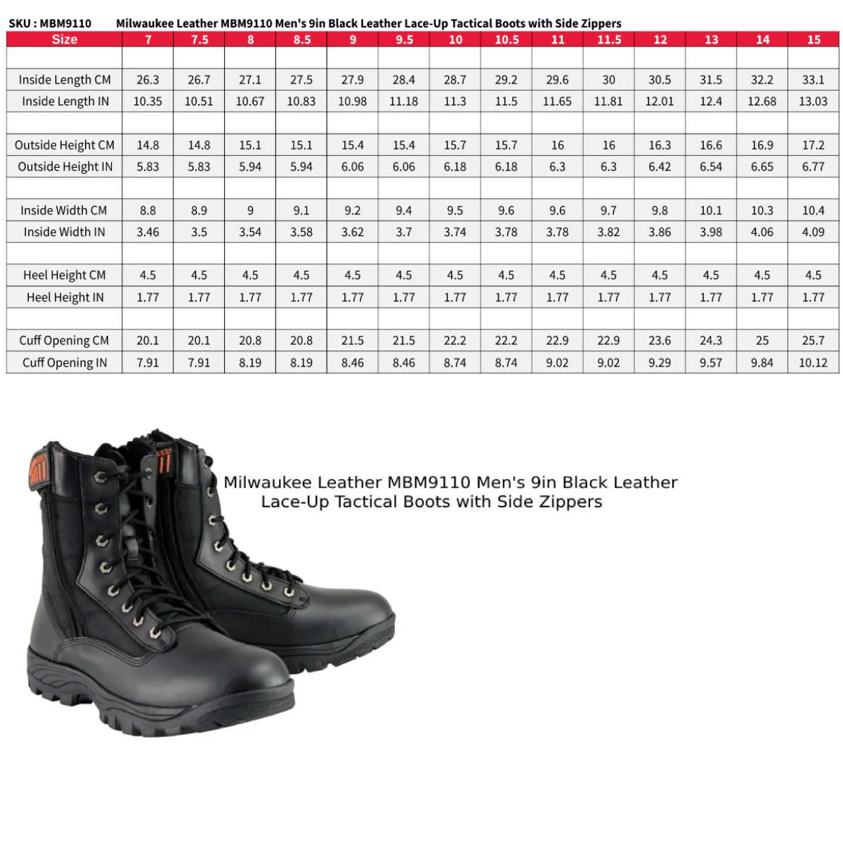 Milwaukee Leather MBM9110 Men's 9-Inch Black Leather Lace-Up Swat Style-Tactical Motorcycle Riding Boots 3 Milwaukee Leather MBM9110 Men's 9-Inch Black Leather Lace-Up Swat Style-Tactical Motorcycle Riding Boots
