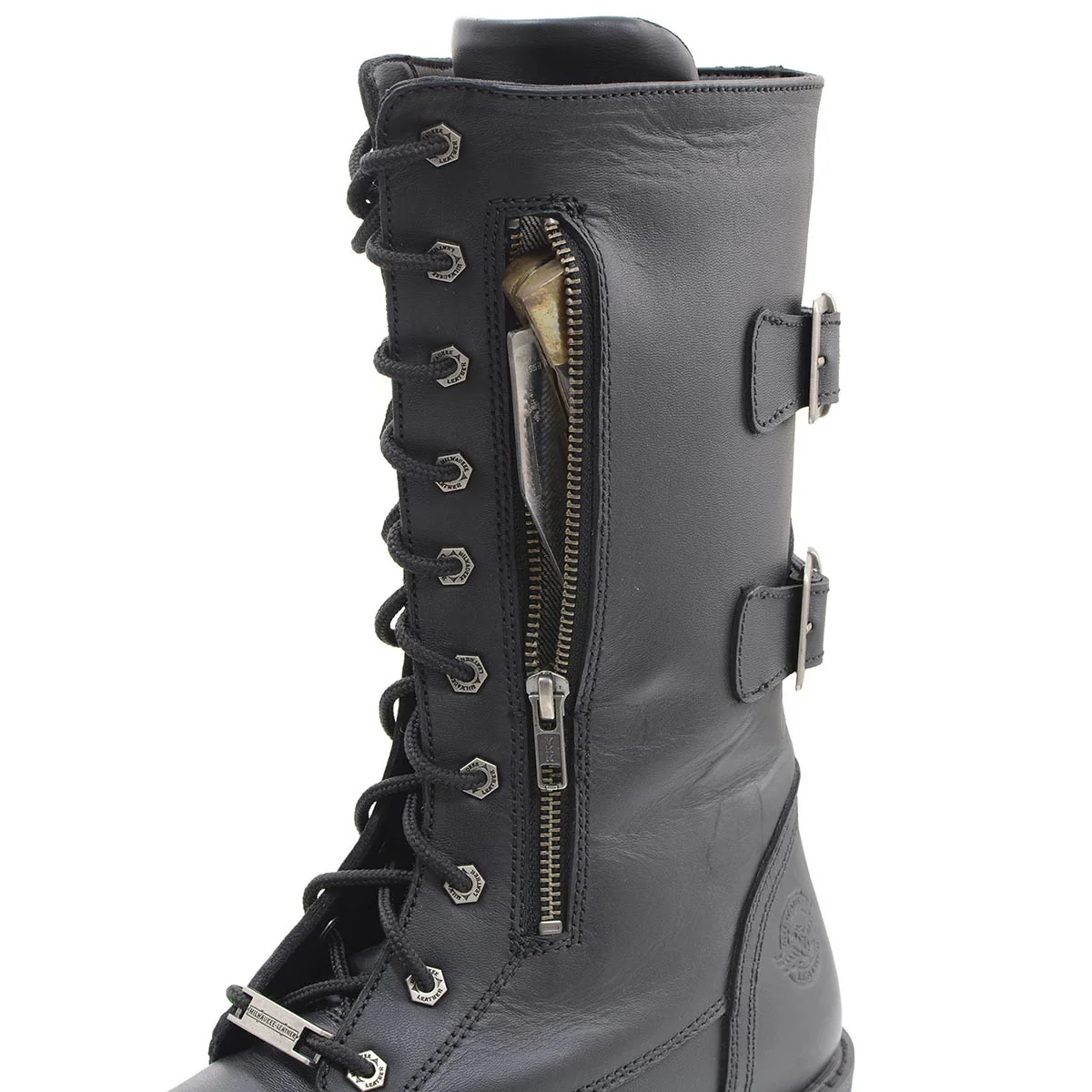 Milwaukee Leather Men’s 13-Inch-Tall Tactical Black Lace-Up Leather Boots Zipper w/ Storage Pocket MBM9069 2 Milwaukee Leather Men’s 13-Inch-Tall Tactical Black Lace-Up Leather Boots Zipper w/ Storage Pocket MBM9069