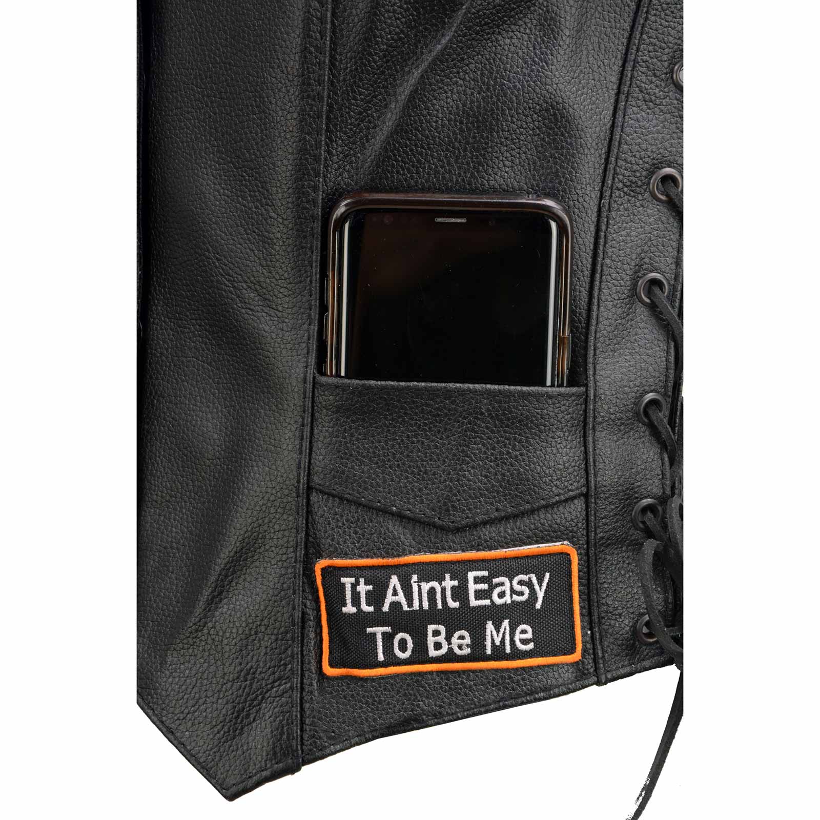 Event Leather ELL4900 Women’s 'Love to Ride' Black Leather Motorcycle Patched Embroidered Vests with Side Laces 11 Event Leather ELL4900 Women’s 'Love to Ride' Black Leather Motorcycle Patched Embroidered Vests with Side Laces