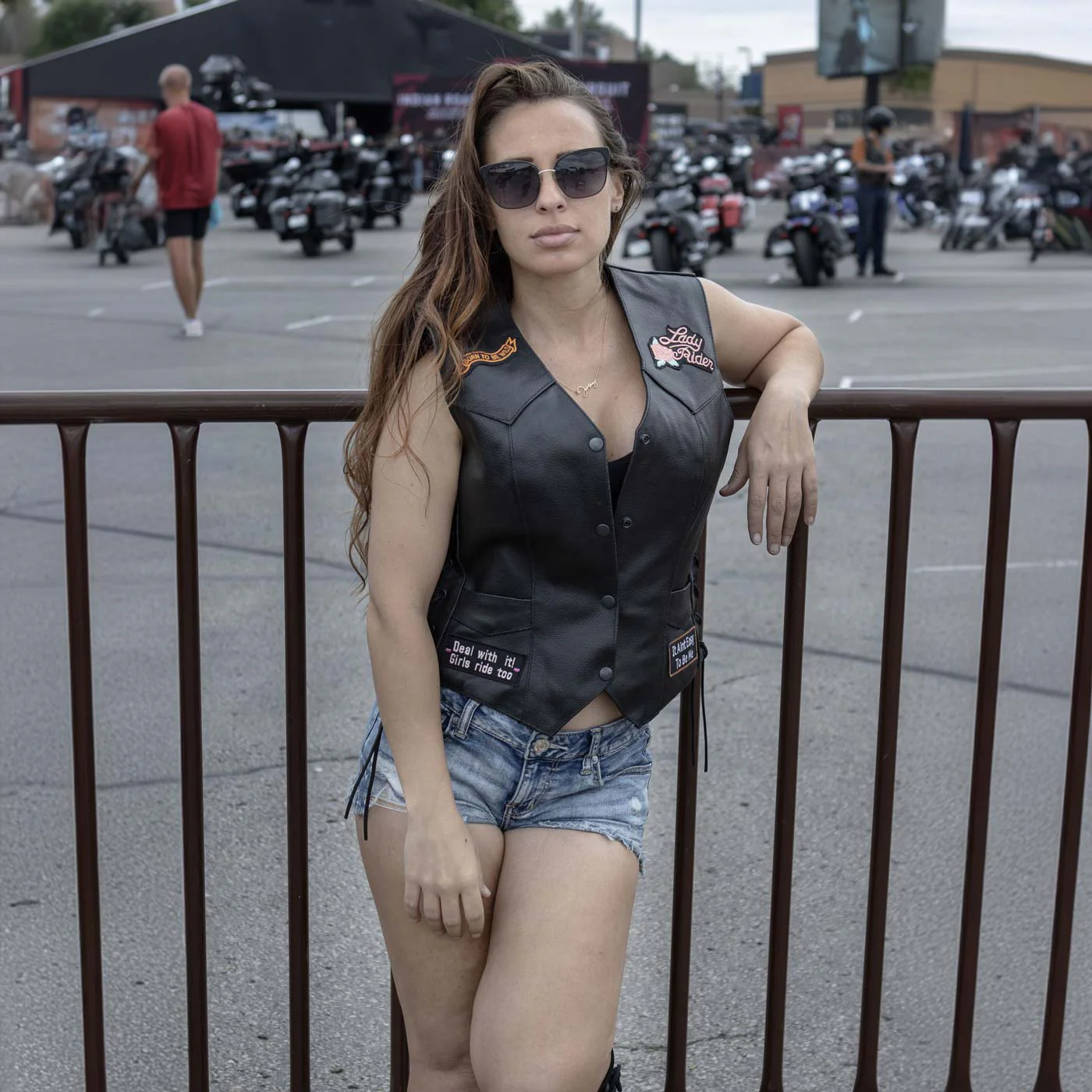 Event Leather ELL4900 Women’s 'Love to Ride' Black Leather Motorcycle Patched Embroidered Vests with Side Laces 6 Event Leather ELL4900 Women’s 'Love to Ride' Black Leather Motorcycle Patched Embroidered Vests with Side Laces