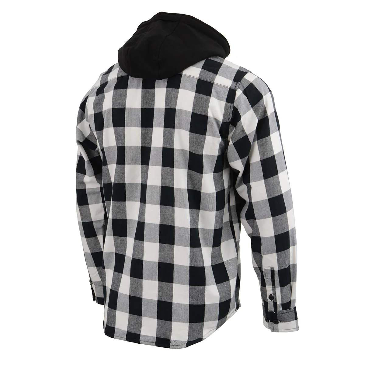 Milwaukee Leather MNG11629 Men's Long Sleeve Flannel Black and White Cotton Button Down Shirt w/ Hoodie 2 Milwaukee Leather MNG11629 Men's Long Sleeve Flannel Black and White Cotton Button Down Shirt w/ Hoodie