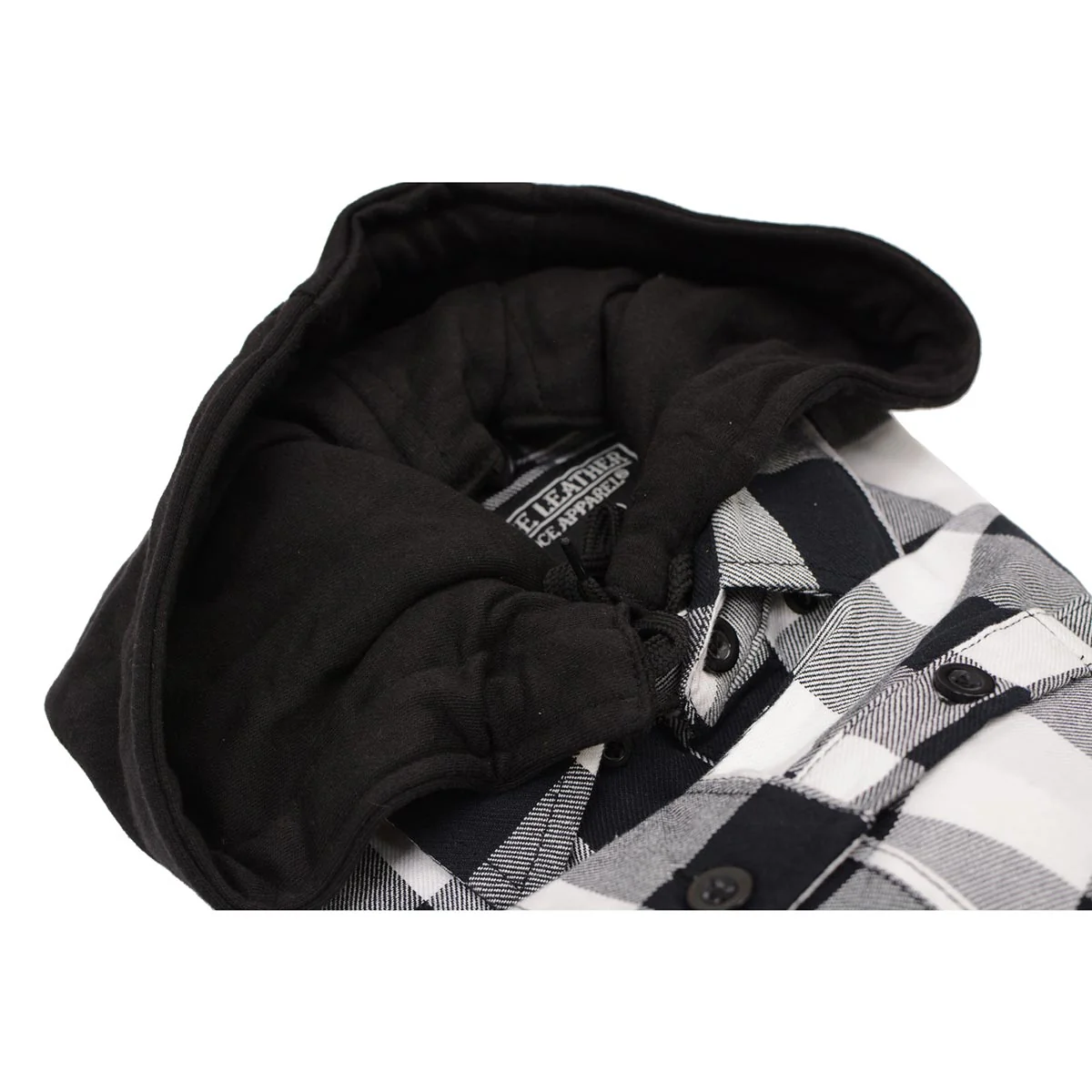 Milwaukee Leather MNG11629 Men's Long Sleeve Flannel Black and White Cotton Button Down Shirt w/ Hoodie 6 Milwaukee Leather MNG11629 Men's Long Sleeve Flannel Black and White Cotton Button Down Shirt w/ Hoodie