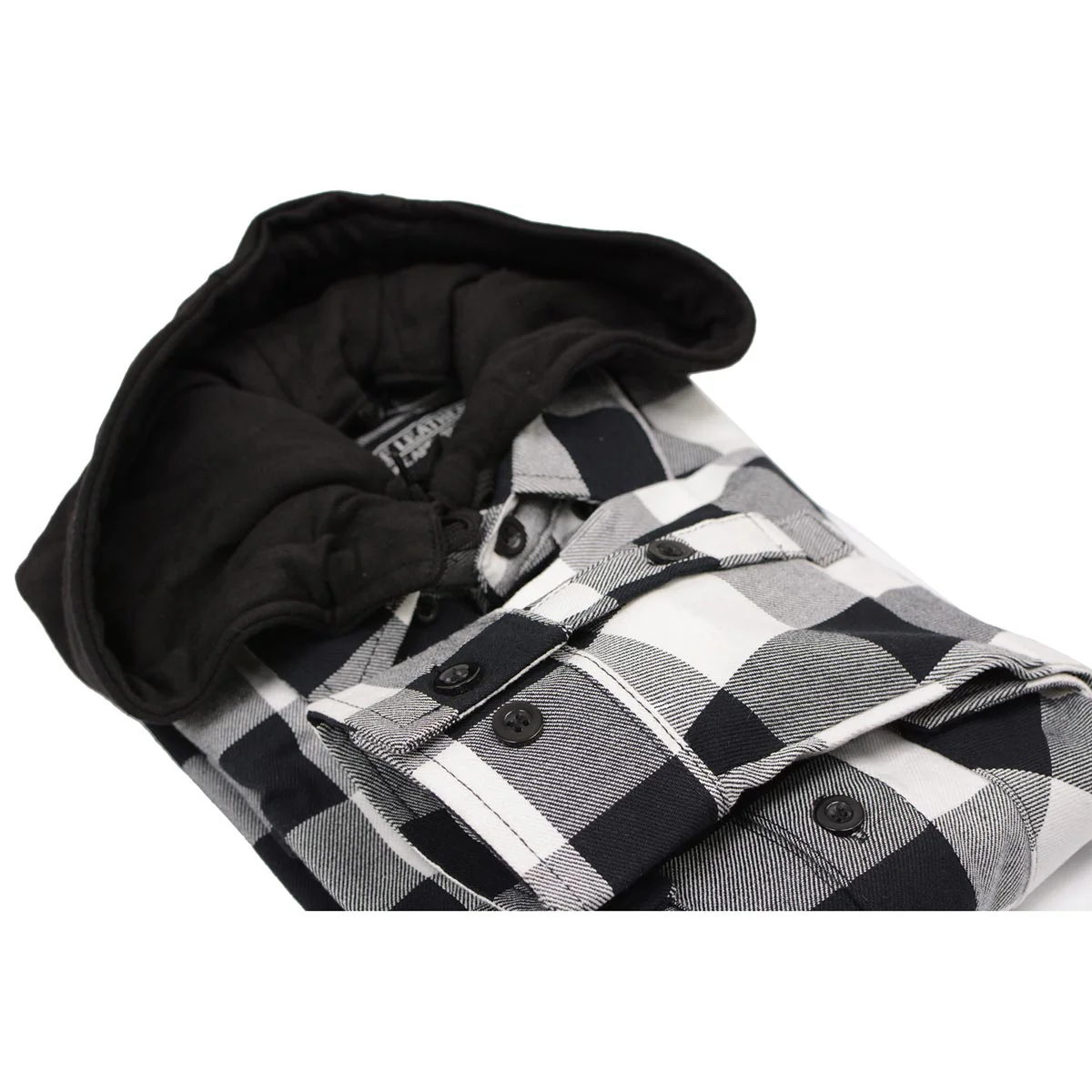 Milwaukee Leather MNG11629 Men's Long Sleeve Flannel Black and White Cotton Button Down Shirt w/ Hoodie 8 Milwaukee Leather MNG11629 Men's Long Sleeve Flannel Black and White Cotton Button Down Shirt w/ Hoodie