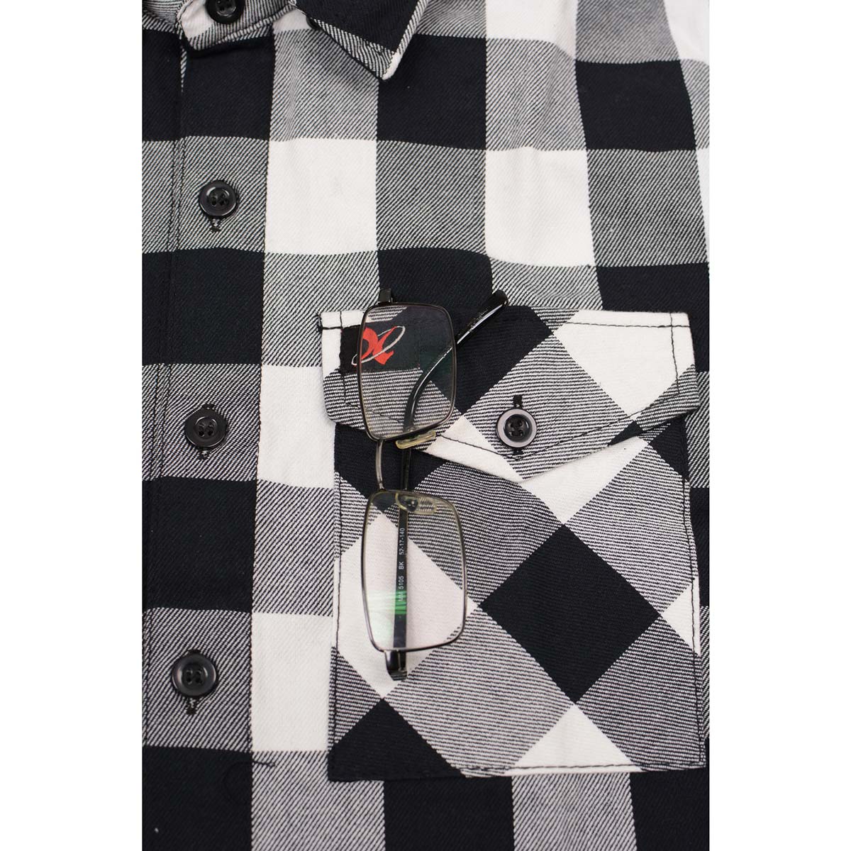 Milwaukee Leather MNG11629 Men's Long Sleeve Flannel Black and White Cotton Button Down Shirt w/ Hoodie 9 Milwaukee Leather MNG11629 Men's Long Sleeve Flannel Black and White Cotton Button Down Shirt w/ Hoodie